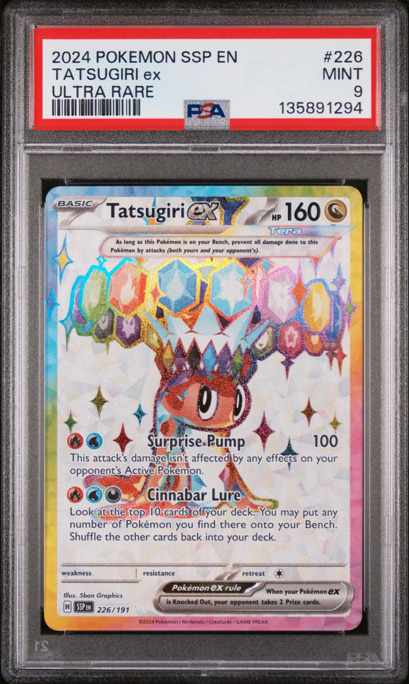 2024 Pokemon Ssp En-surging Sparks 226 Tatsugiri Ex Ultra Rare PSA