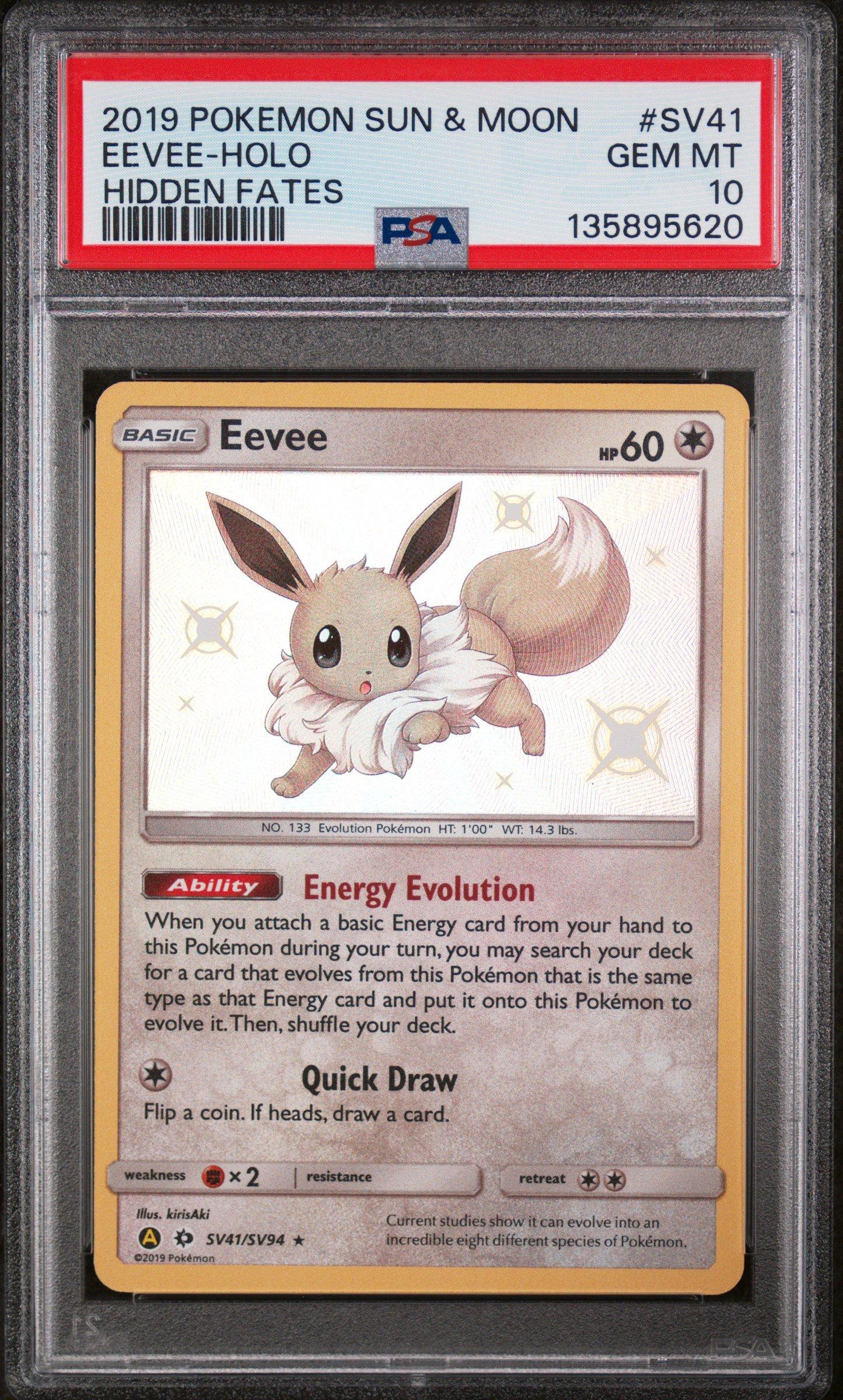 eevee holographic card 2025 Pokemon Pre En-prismatic Evolutions 074 Eevee Poke Ball Reverse Holo  PSA 9 Graded Card