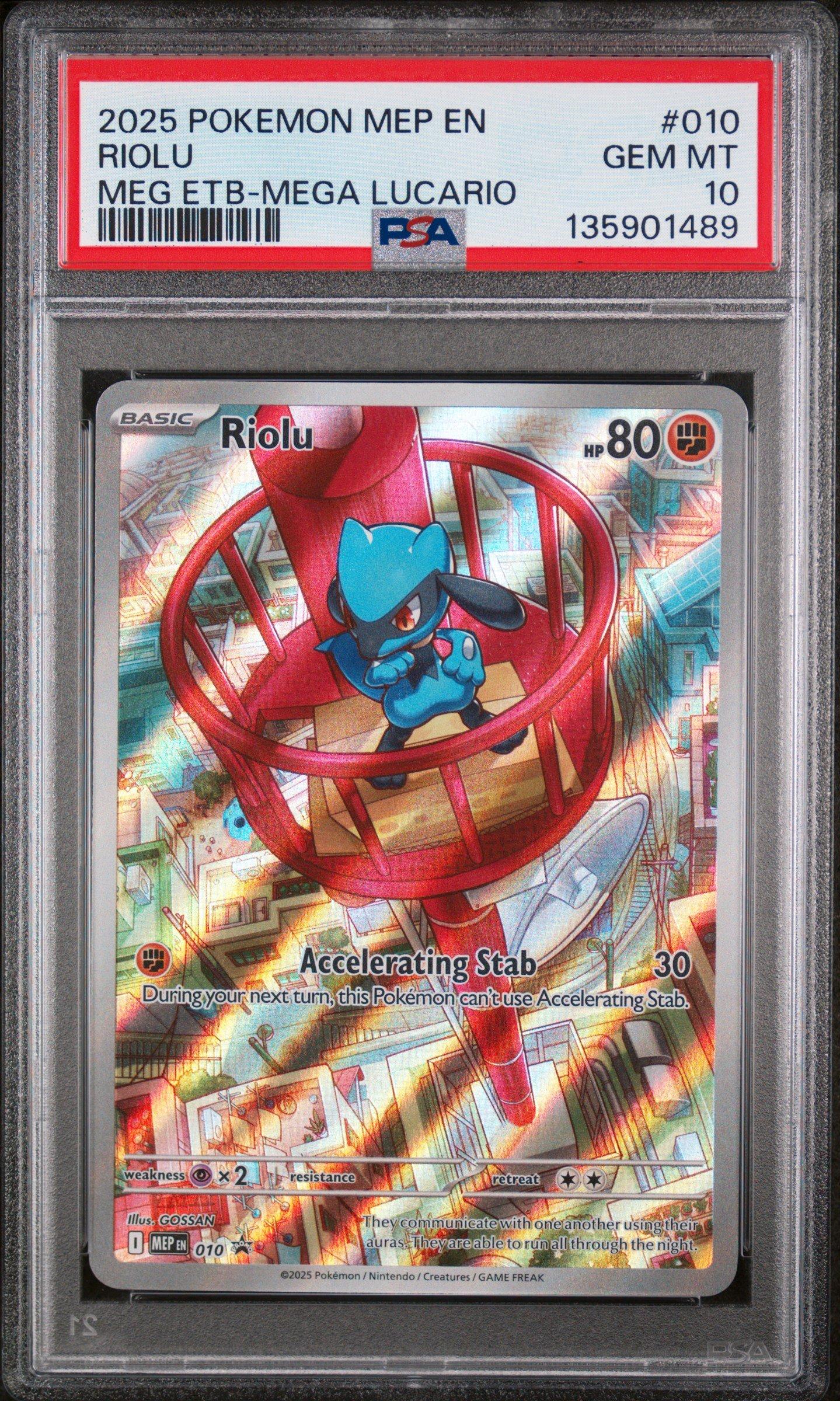 2025 Pokemon Mep En-me Black Star Promo 010 Riolu Mega Evolution