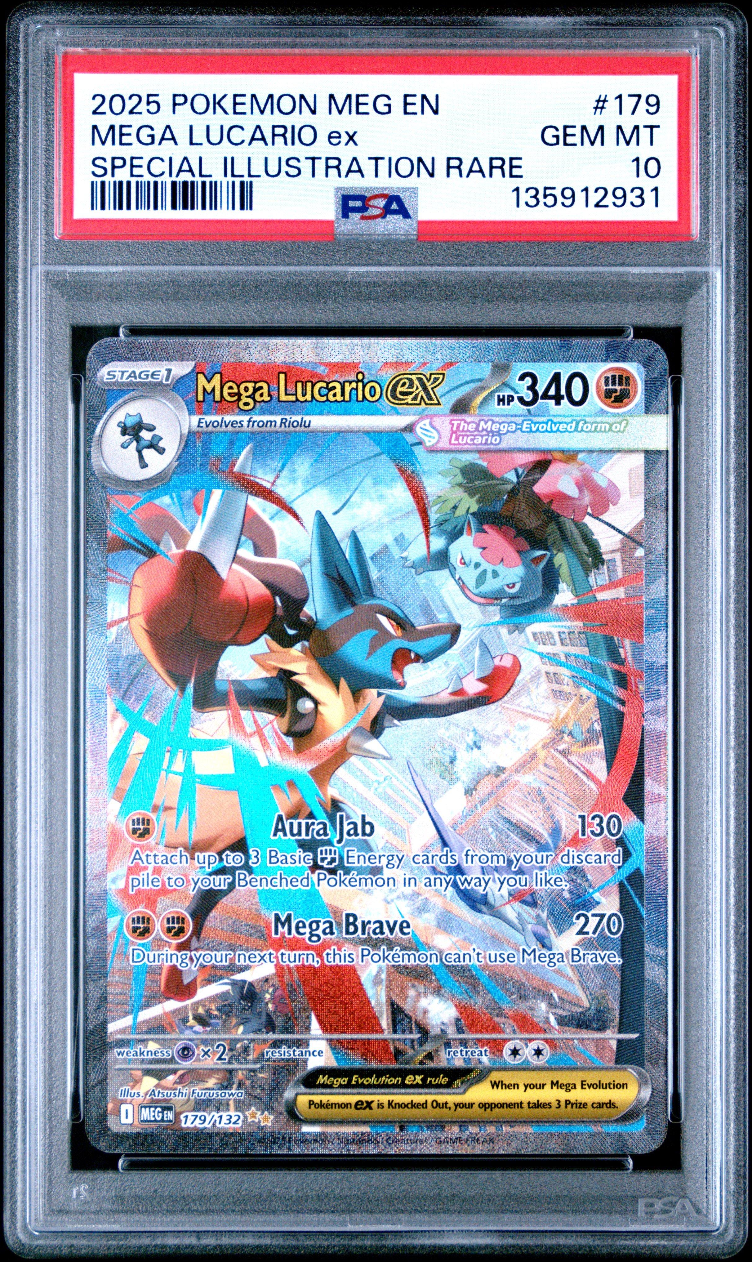 2025 メガルカリオex SAR PSA10 即購入可 2025 Pokemon Meg En-mega Evolution 179 Mega Lucario Ex Special