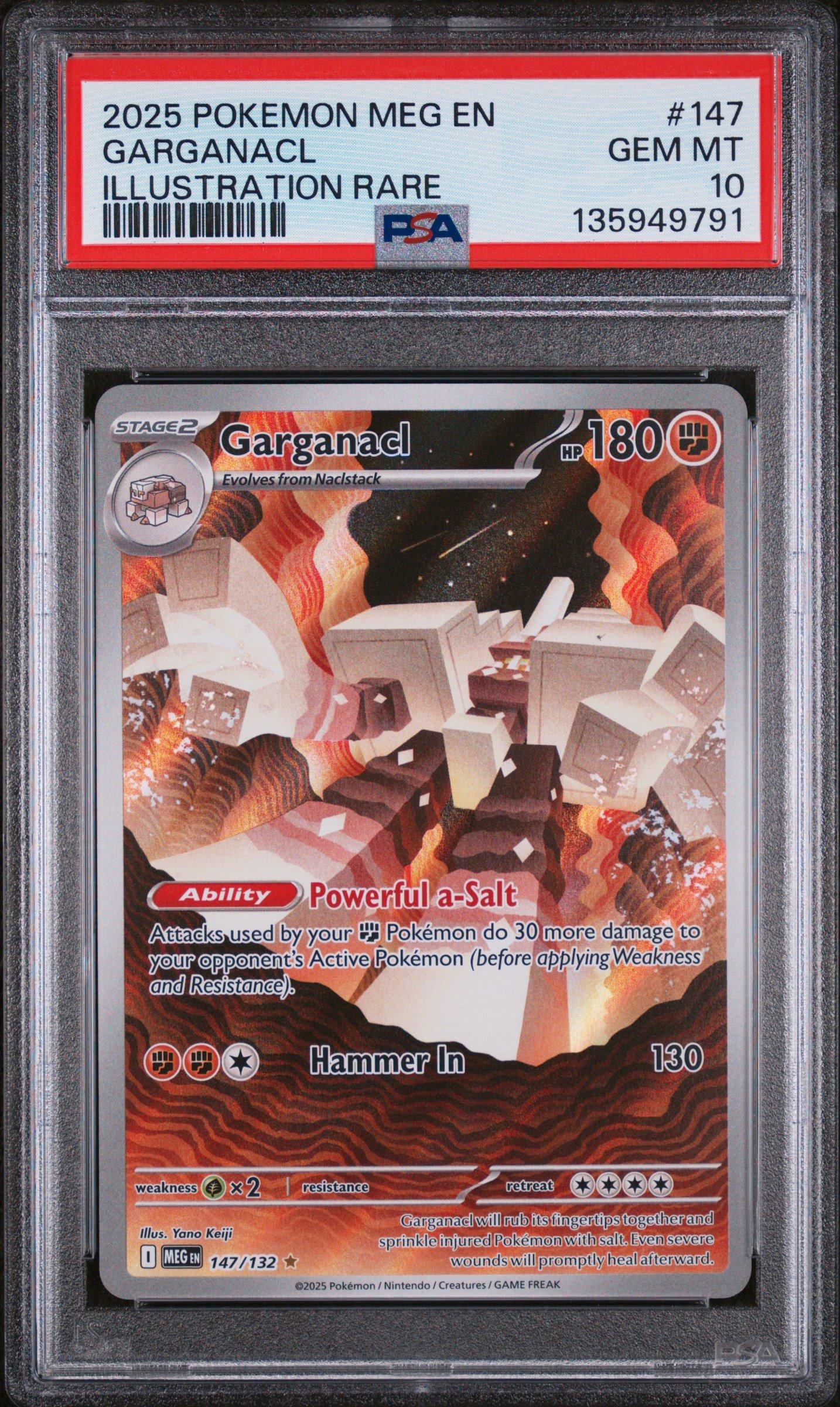 2025 Pokemon Meg En-mega Evolution 147 Garganacl Illustration Rare