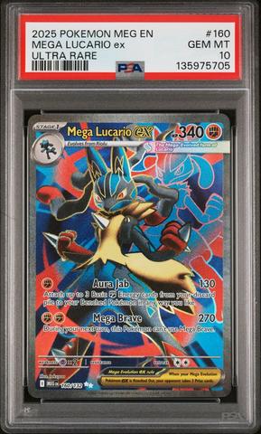 2025 Pokemon Meg En-mega Evolution 160 Mega Lucario Ex Ultra Rare