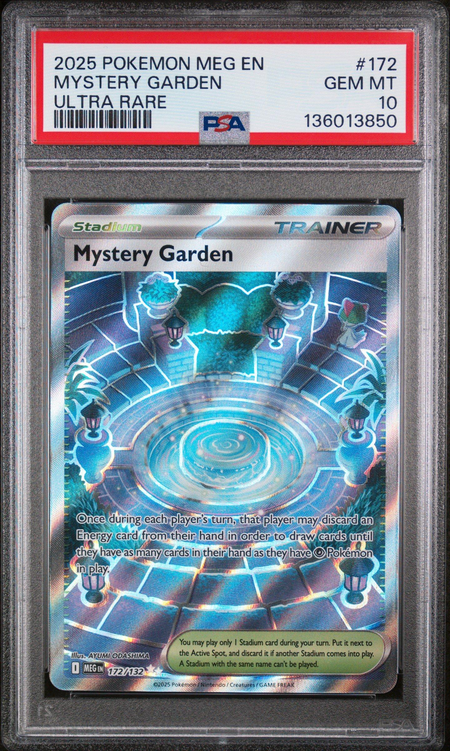 2025 Pokemon Meg En-mega Evolution 172 Mystery Garden Ultra Rare PSA 10