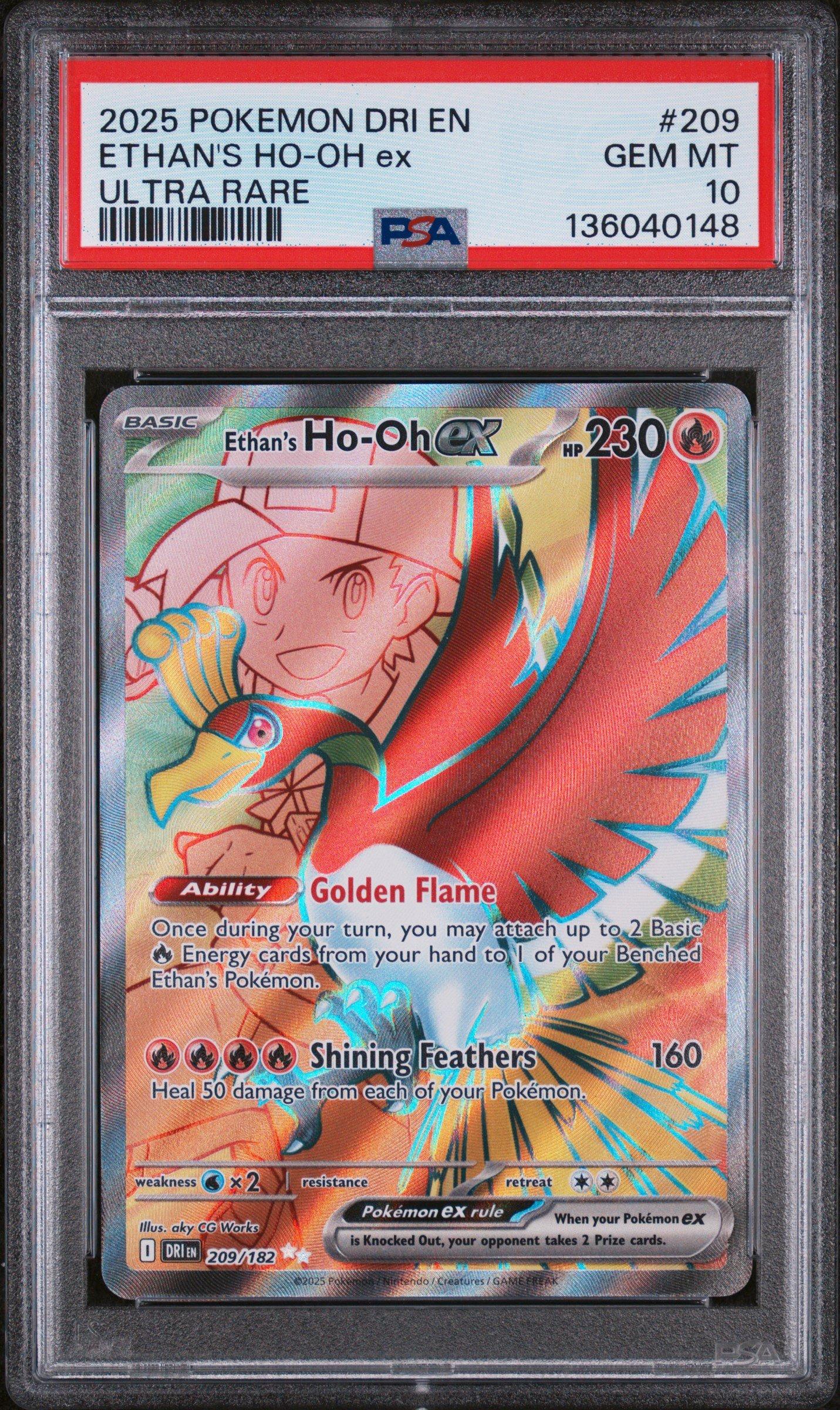 2025 Pokemon Dri En-destined Rivals 209 Ethan's Ho-oh Ex Ultra