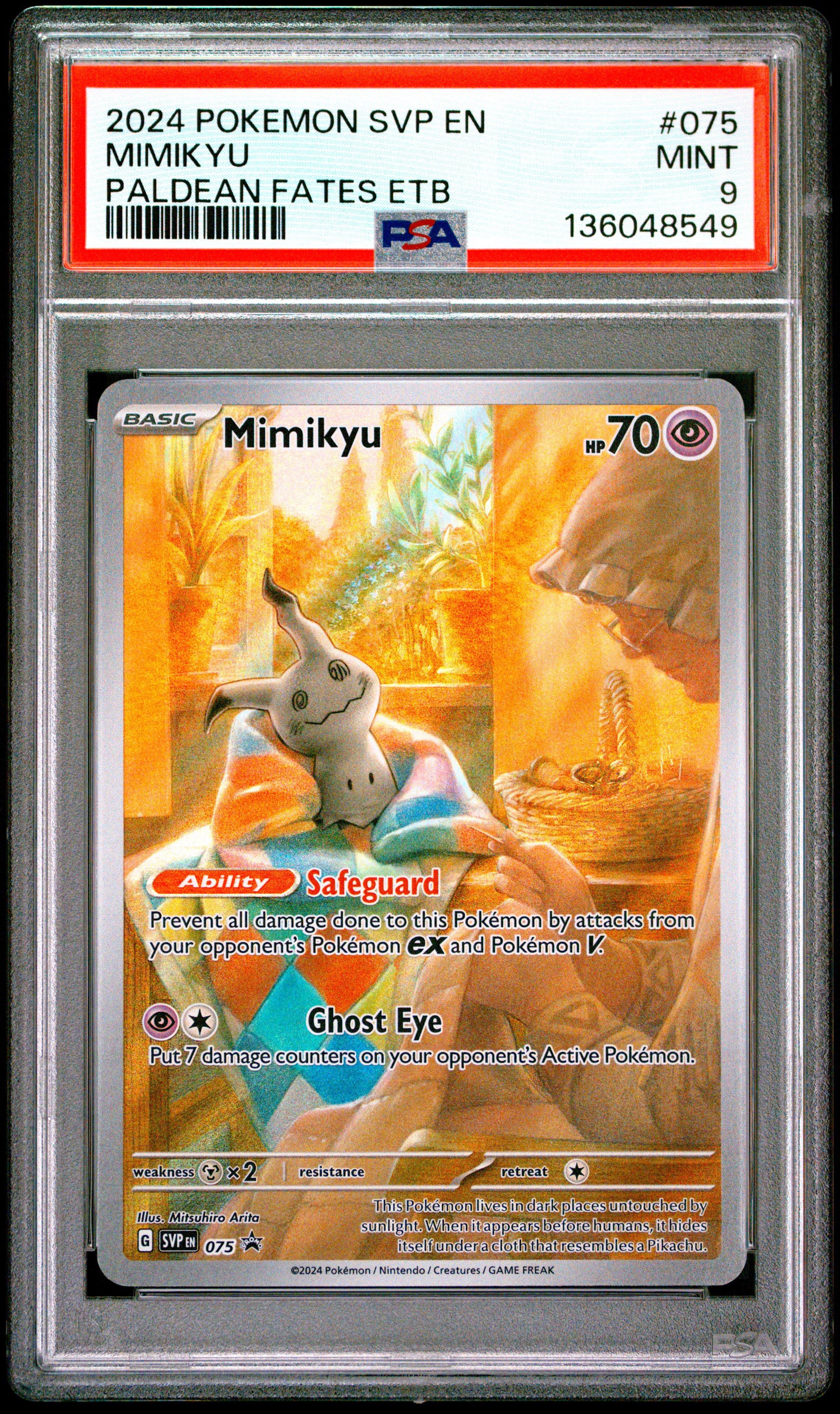 ポケモンカード PSAMINT 2024 Pokemon Svp En-sv Black Star Promo 075 Mimikyu Paldean Fates
