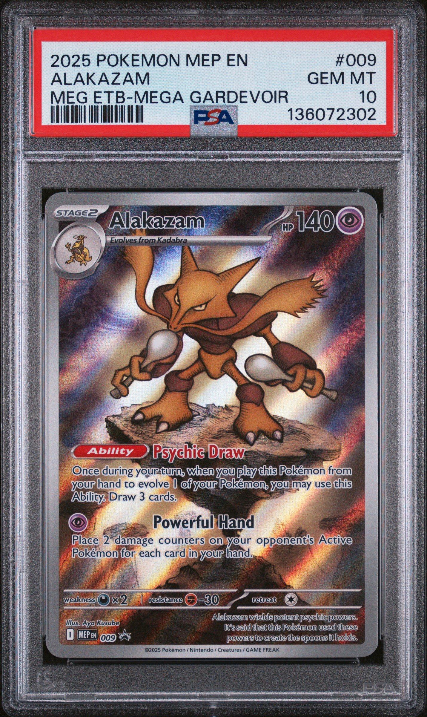 2025 Pokemon Mep En-me Black Star Promo 009 Alakazam Mega