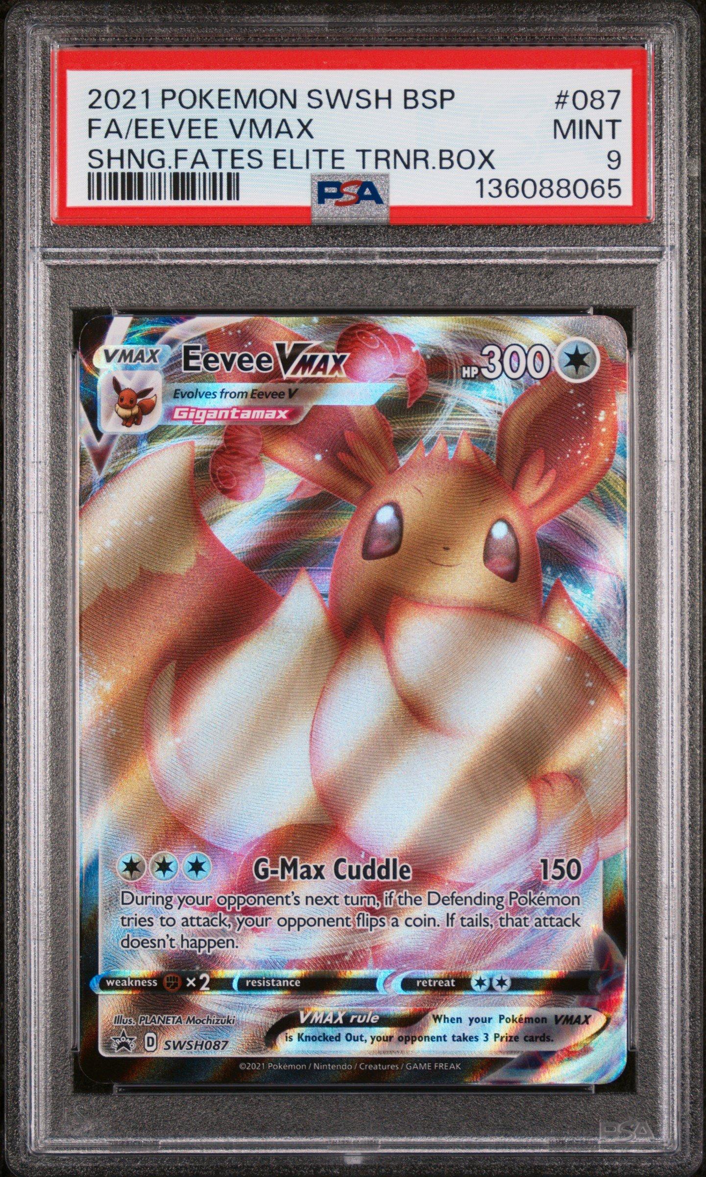 eevee vmax pokemon card 2021 SWSH Shining Fates Elite Trainer Box Alt Art #87 CGC 10 GEM MINT on Fanatics Collect Captured in a crystal 2021 Pokemon Swsh Black Star