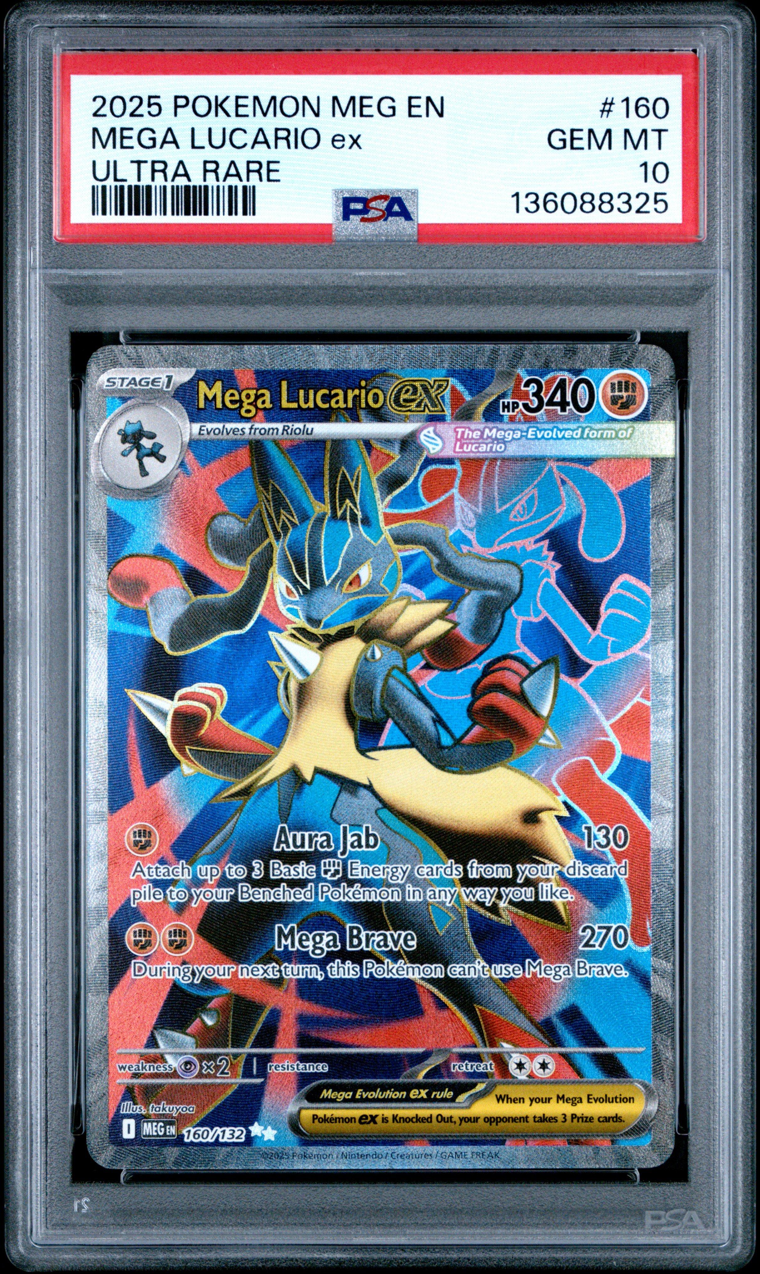 2025 Pokemon Meg En-mega Evolution 160 Mega Lucario Ex Ultra Rare