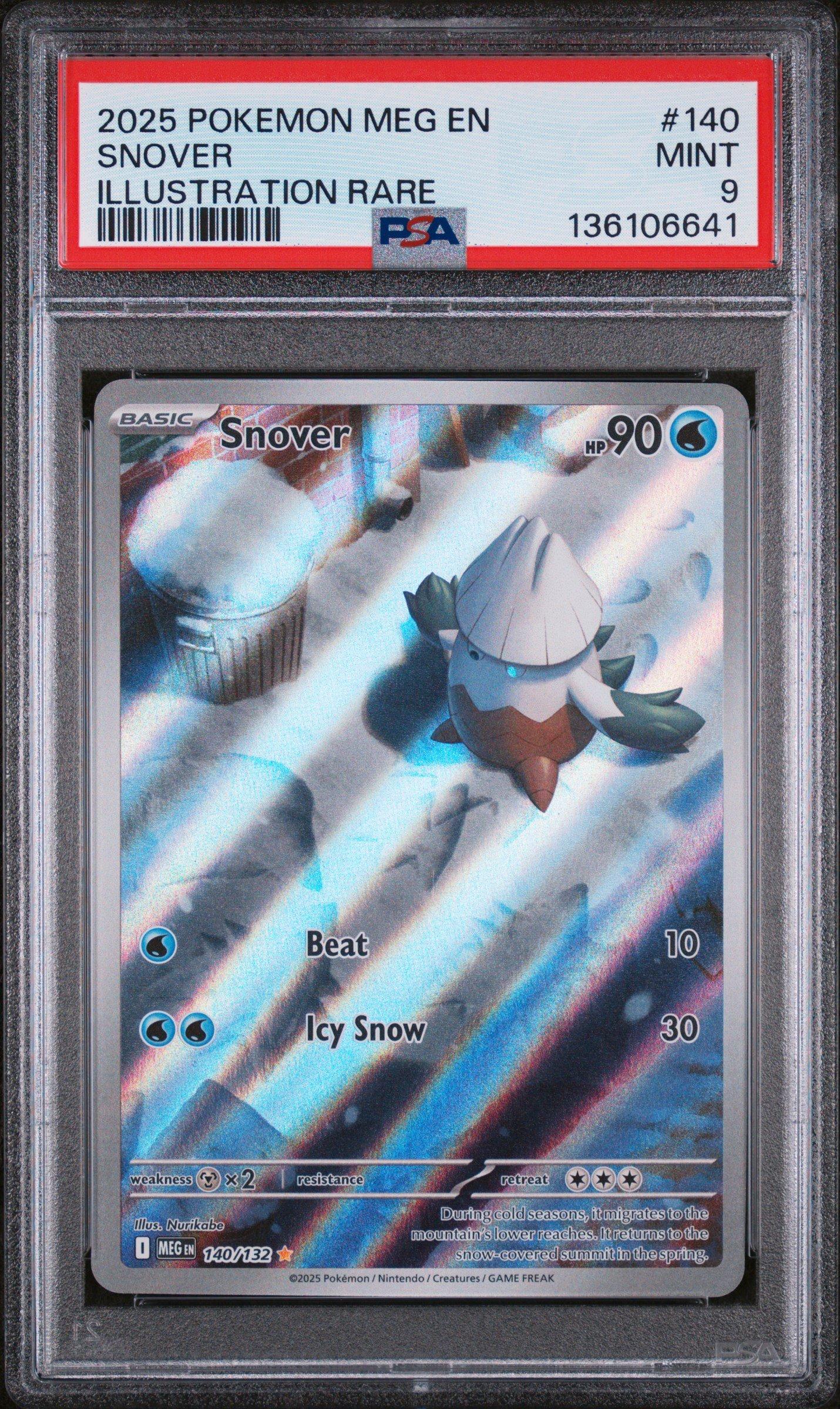 2025 Pokemon Meg En-mega Evolution 140 Snover Illustration Rare PSA 9  Graded Card | GameStop