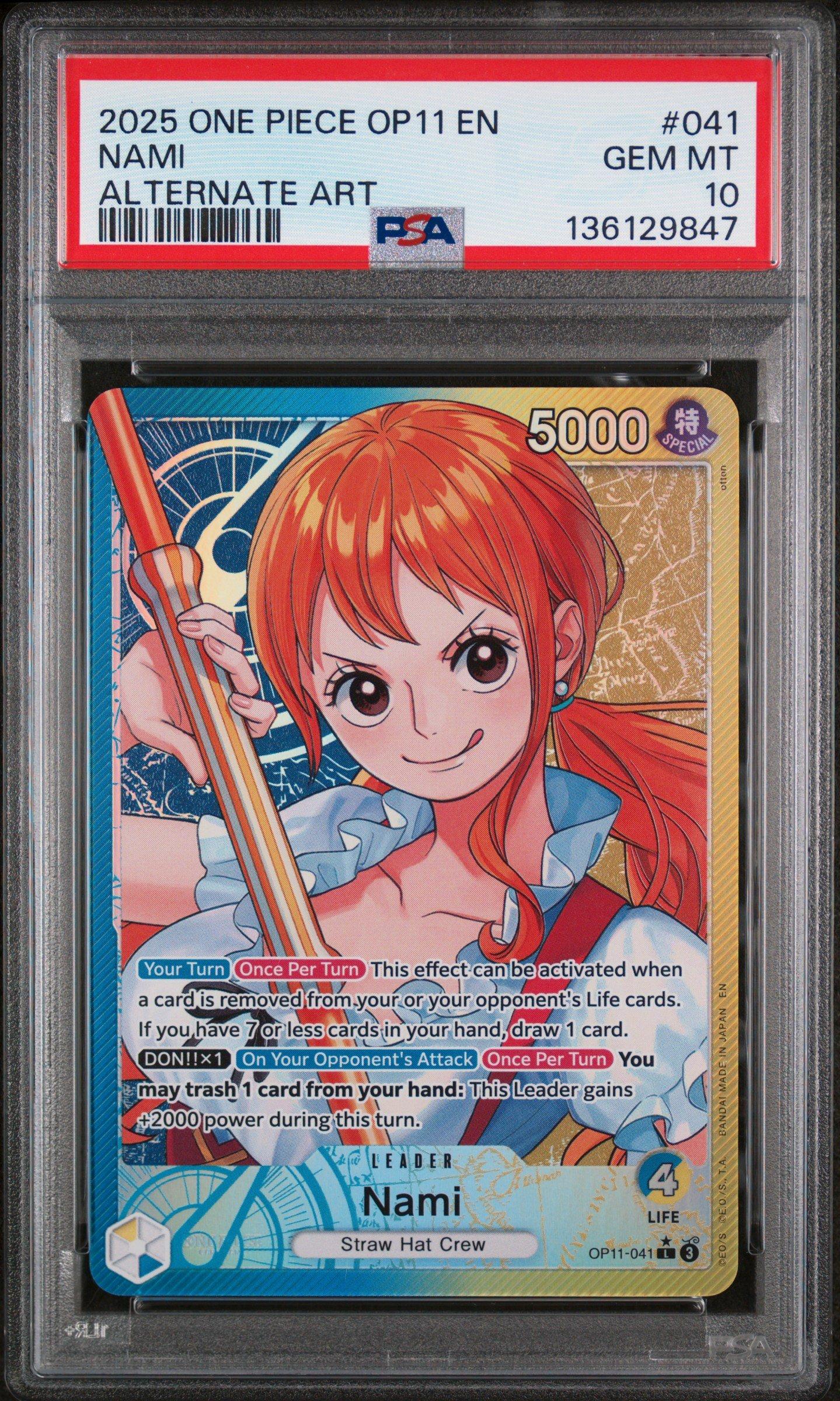 2025 One Piece Op11-a Fist Of Divine Speed 041 Nami Alternate Art