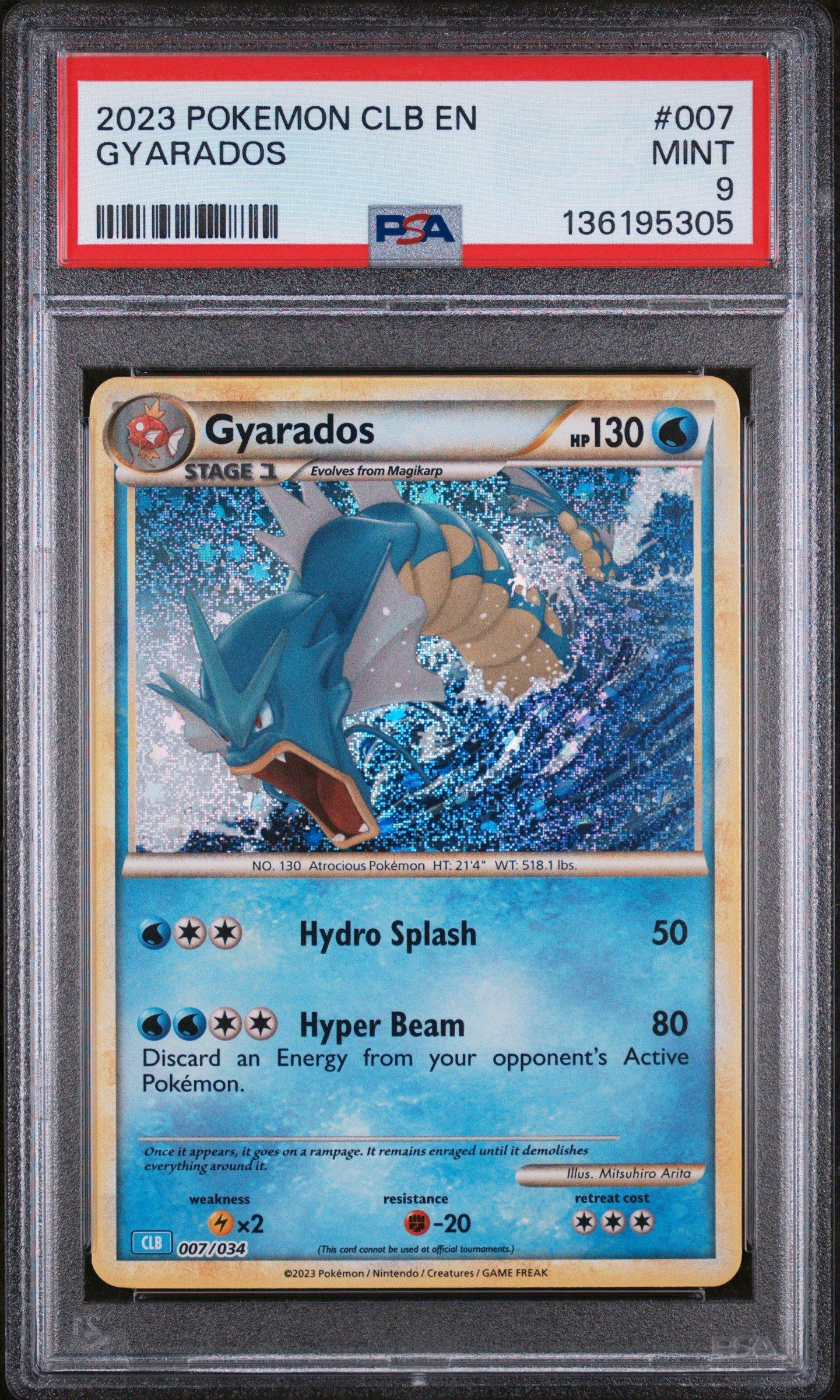 2023 Pokemon Clb-trading Card Game Classic Blastoise & Suicune Ex Deck 007 Gyarados PSA 9