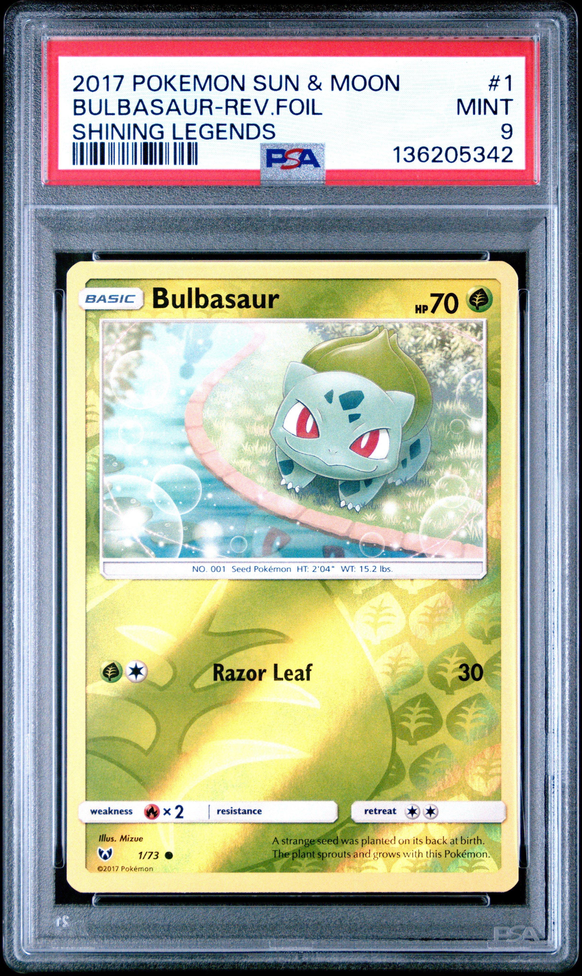 2017 Pokemon Sun & Moon Shining Legends 1 Bulbasaur-reverse Foil PSA 9  Graded Card | GameStop