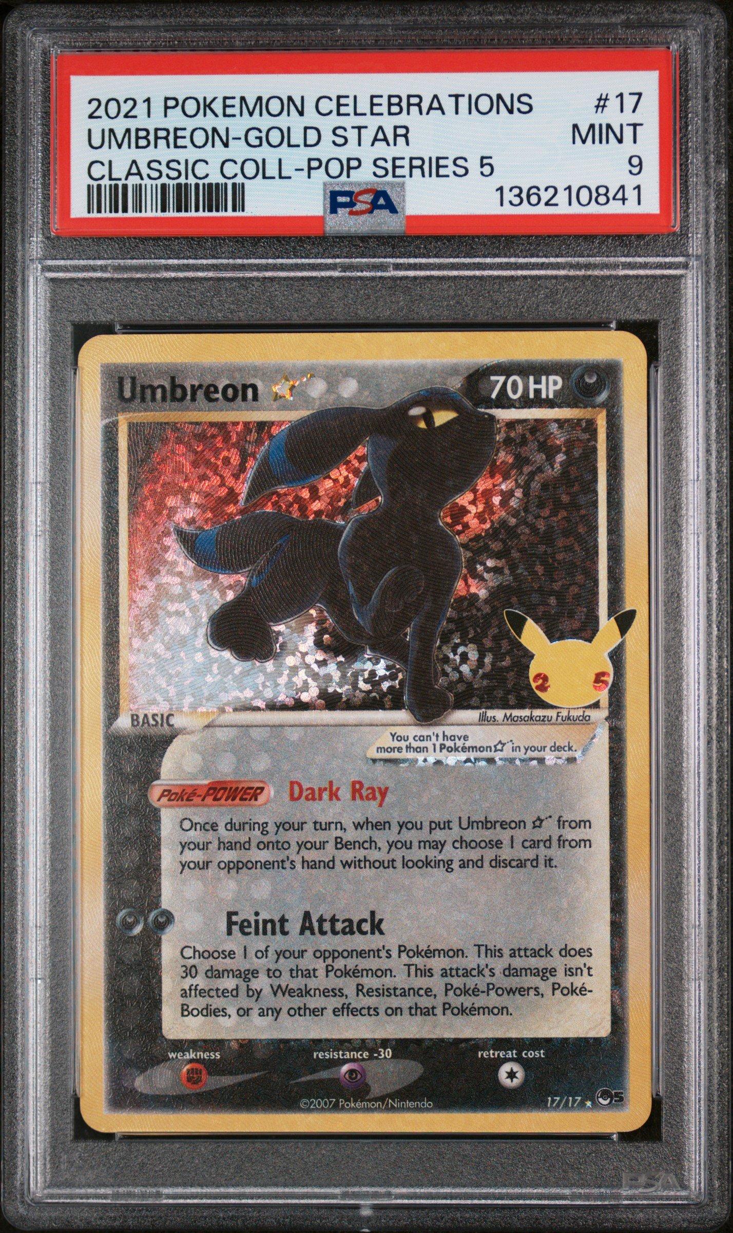 2021 Pokemon Celebrations Classic Collection 17 Umbreon-gold Star
