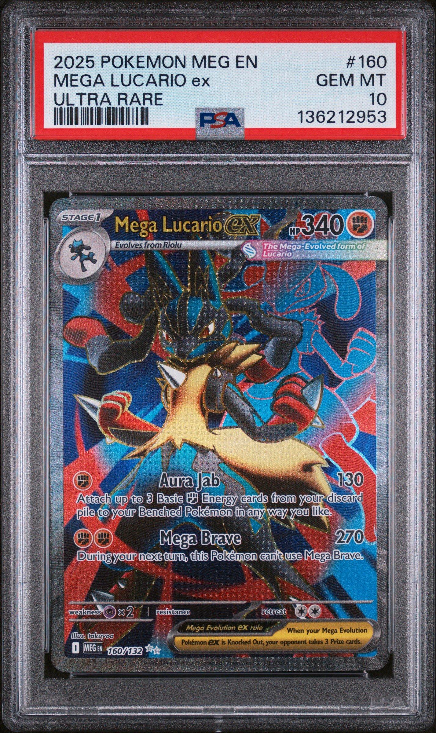 2025 Pokemon Meg En-mega Evolution 160 Mega Lucario Ex Ultra Rare