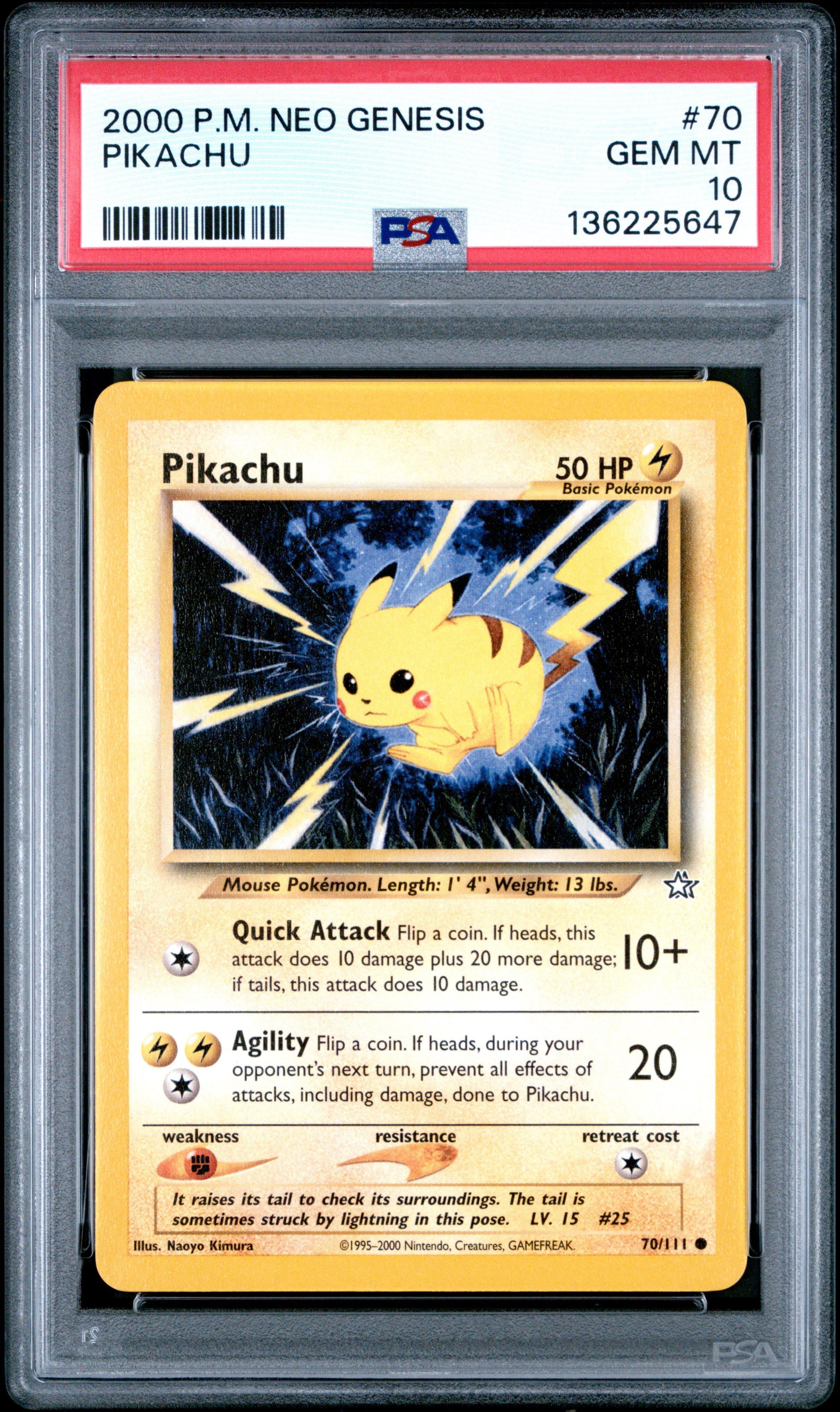 2000 Pokemon Neo Genesis 70 Pikachu PSA