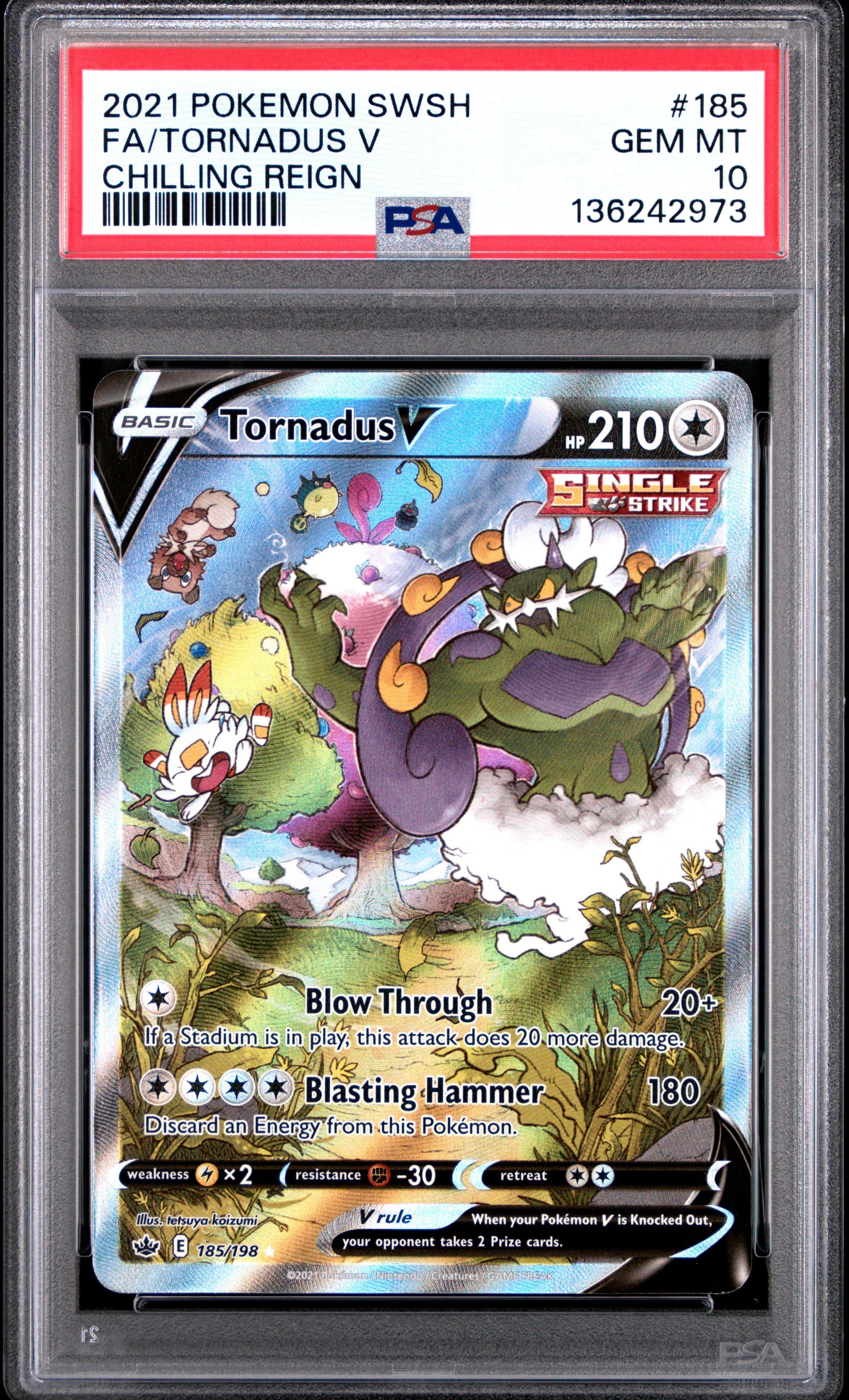 2021 Pokemon Sword & Shield Chilling Reign 185 Full Art/tornadus V