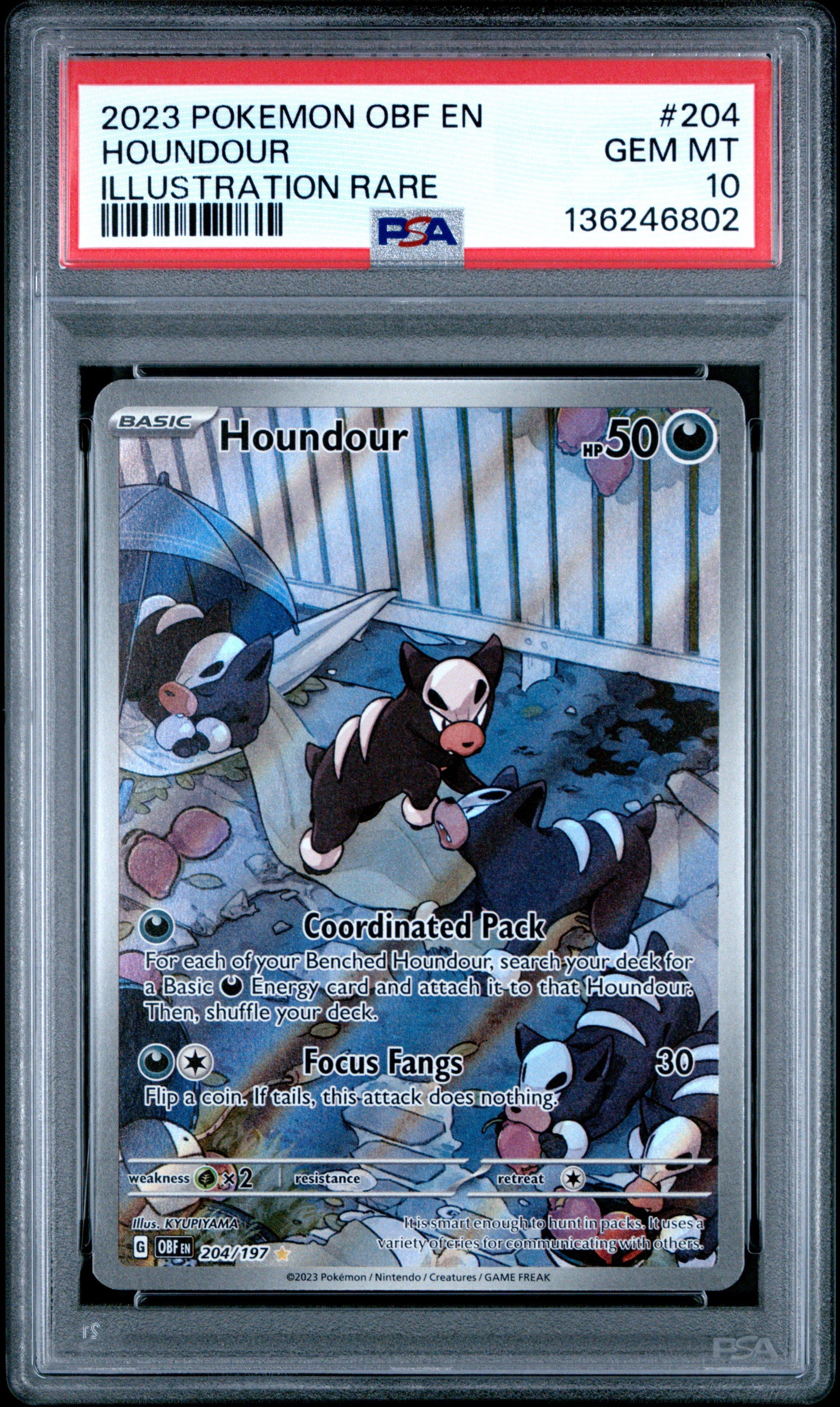 2023 Pokemon Obf En-obsidian Flames 204 Houndour Illustration Rare PSA 10  Graded Card | GameStop