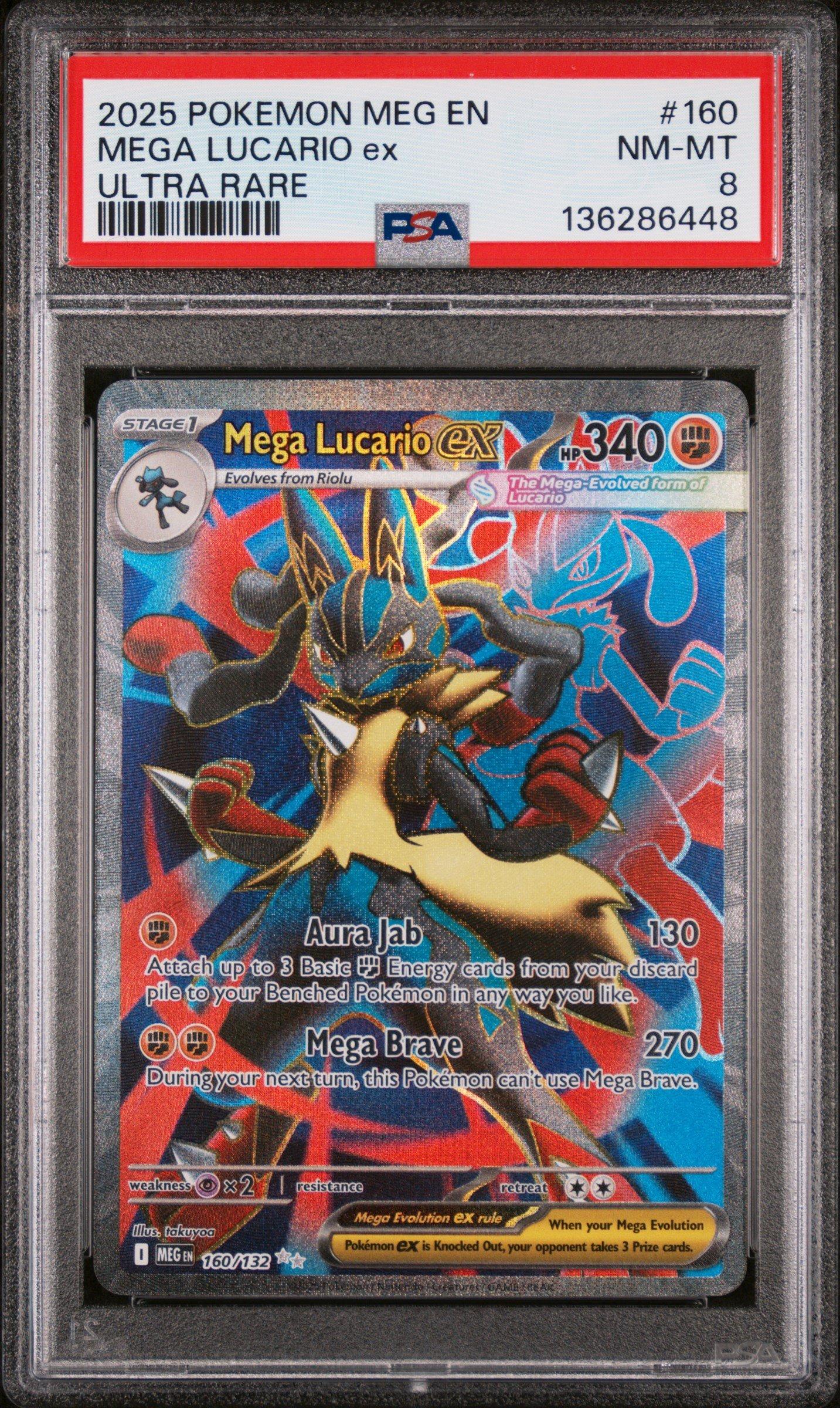 2025 Pokemon Meg En-mega Evolution 160 Mega Lucario Ex Ultra Rare