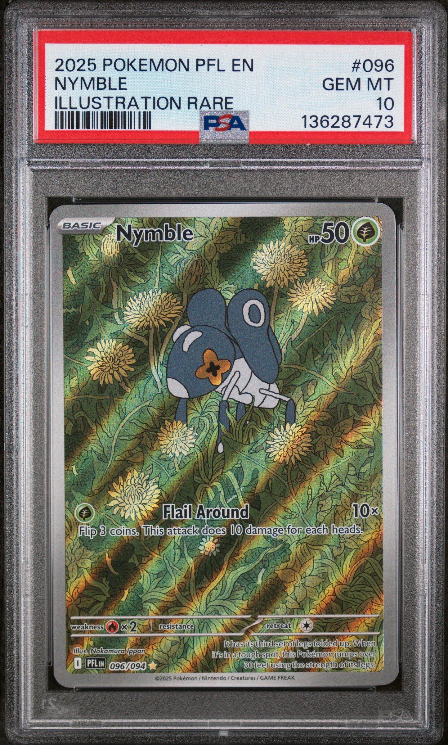 2025 Pokemon Pfl En-phantasmal Flames 096 Nymble Illustration Rare