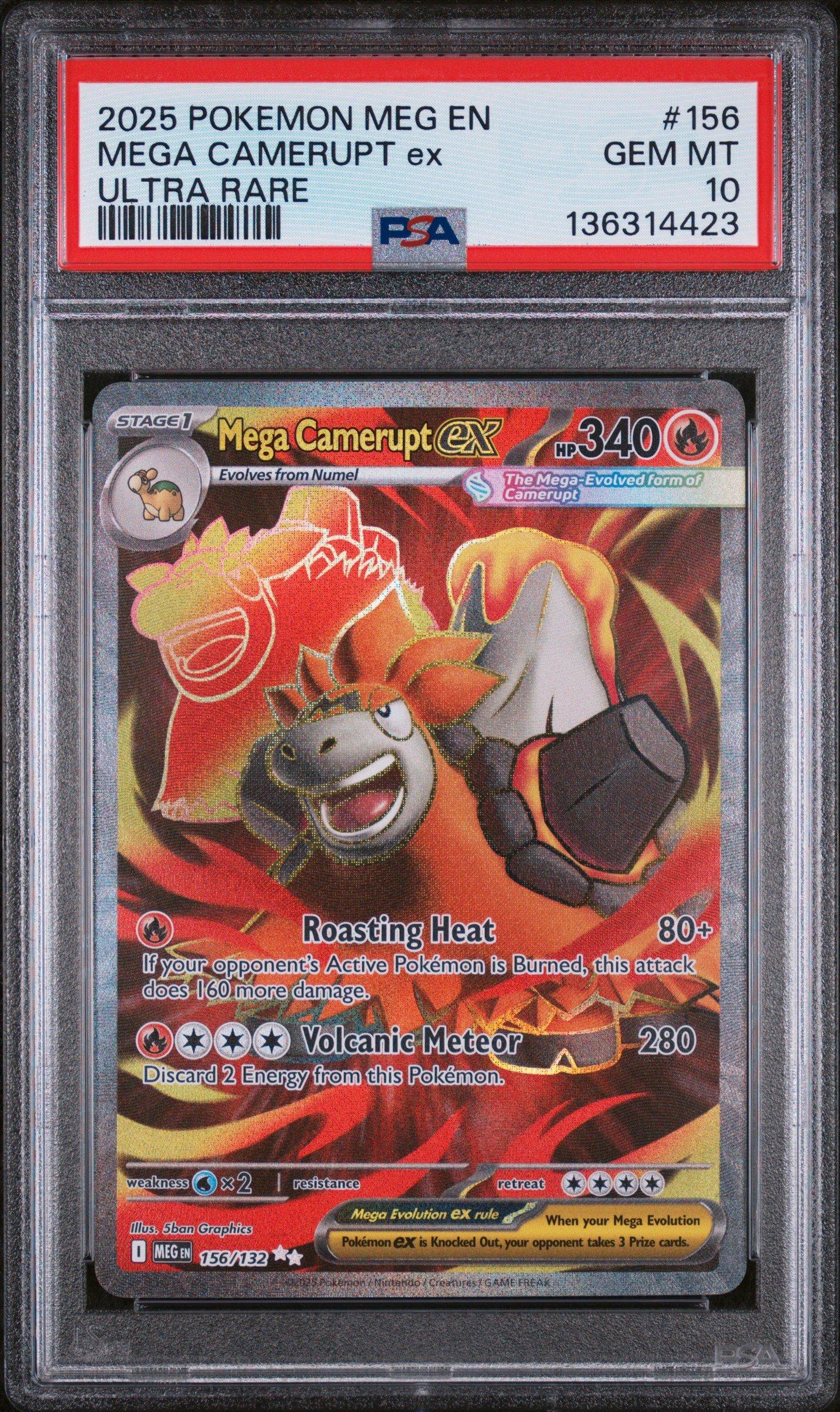 2025 Pokemon Meg En-mega Evolution 156 Mega Camerupt Ex Ultra Rare