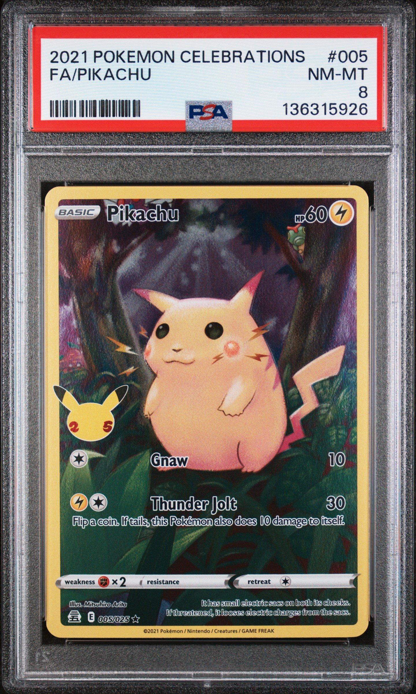 【PSA8】ピカチュウ 005/025 Celebrations NM-MT 2021 Pokemon Celebrations 005 Full Art/pikachu PSA 8 Graded Card
