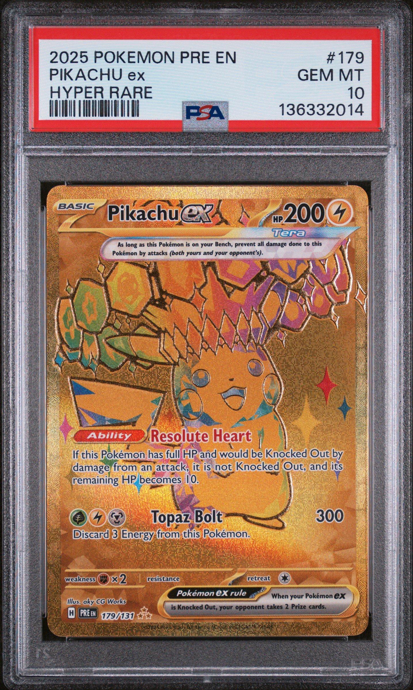 2025 Pokemon Pre En-prismatic Evolutions 179 Pikachu Ex Hyper Rare