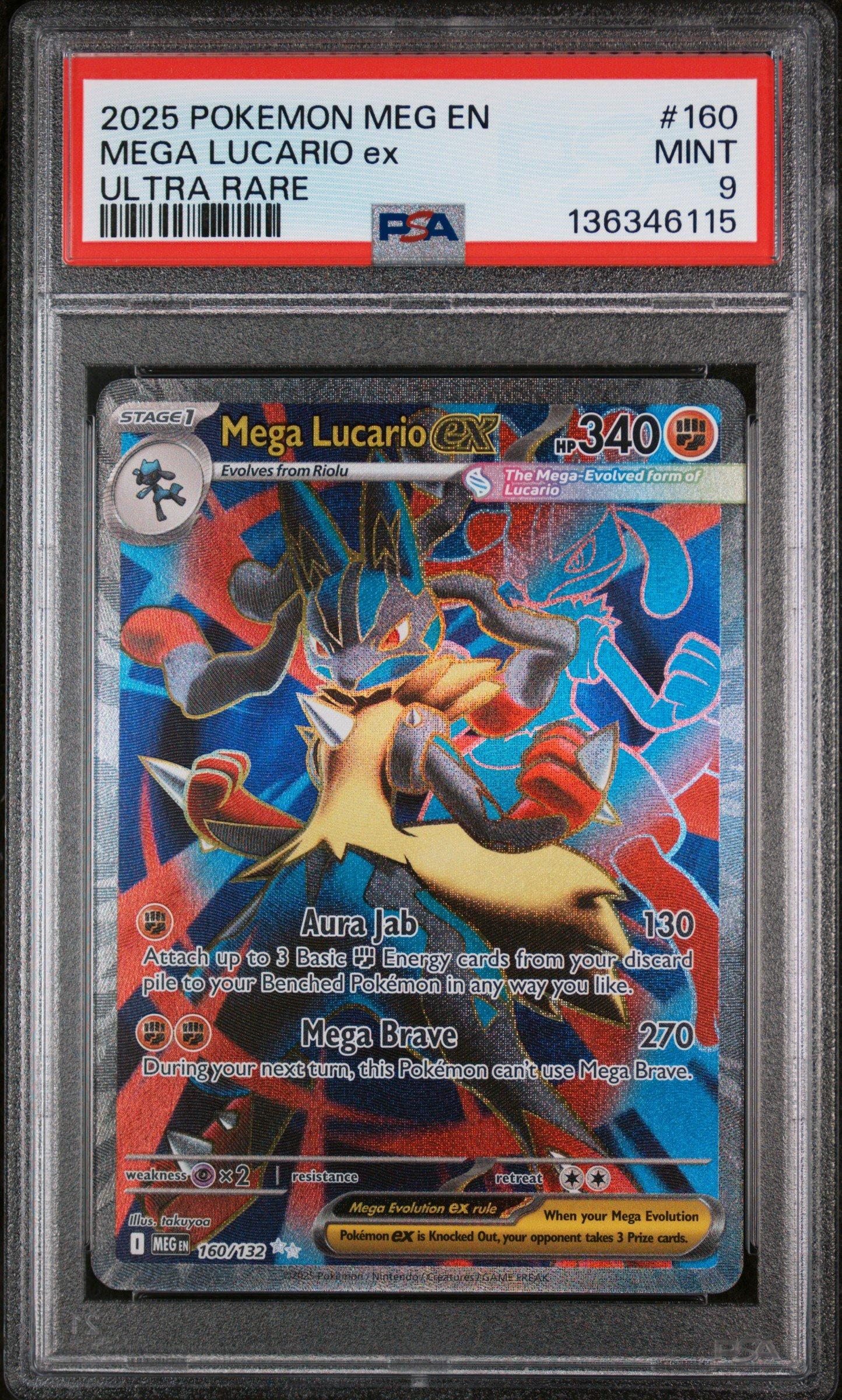 2025 Pokemon Meg En-mega Evolution 160 Mega Lucario Ex Ultra Rare