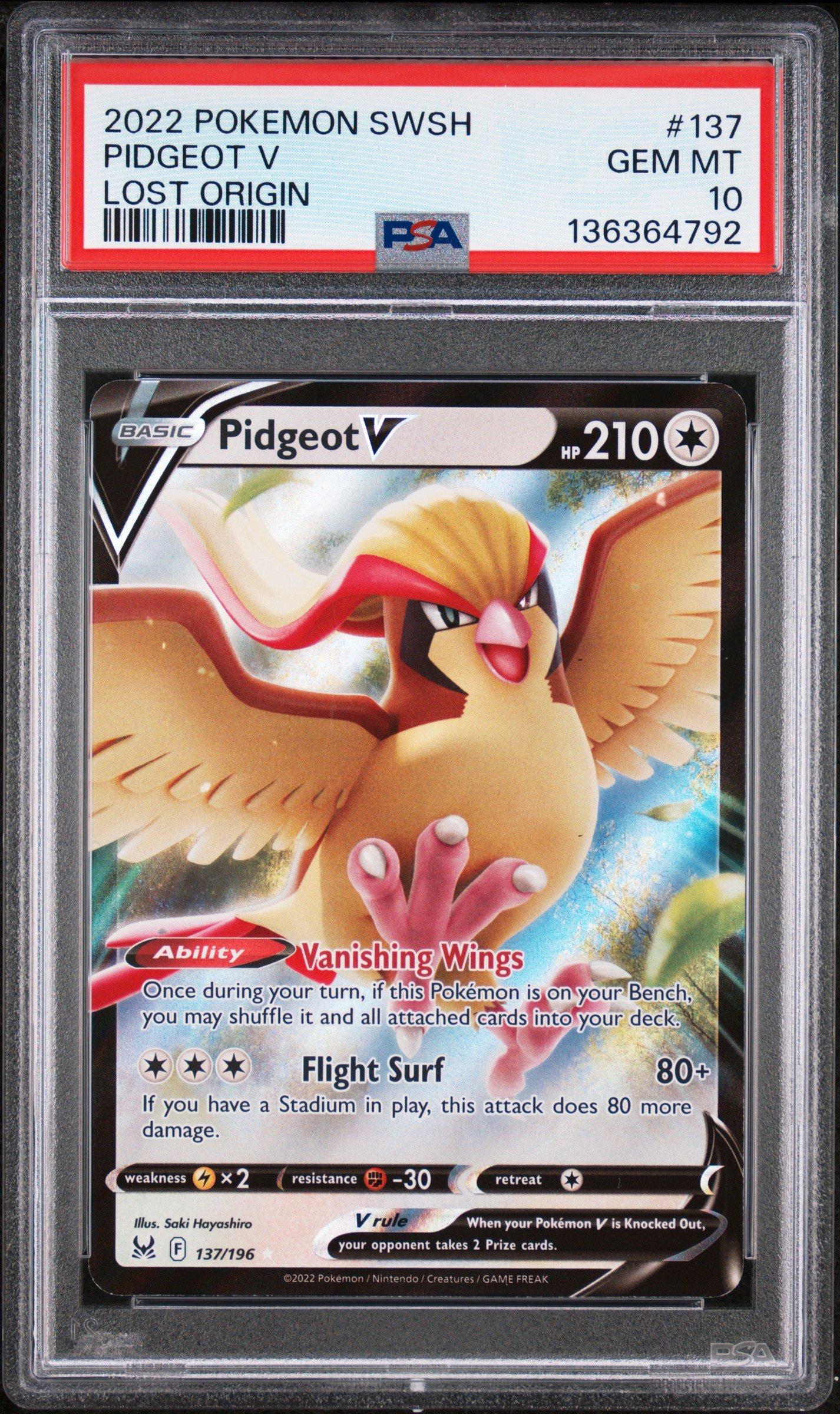 pidgeot v pokemon card value - variation to centering 2022 Pokemon Sword & Shield