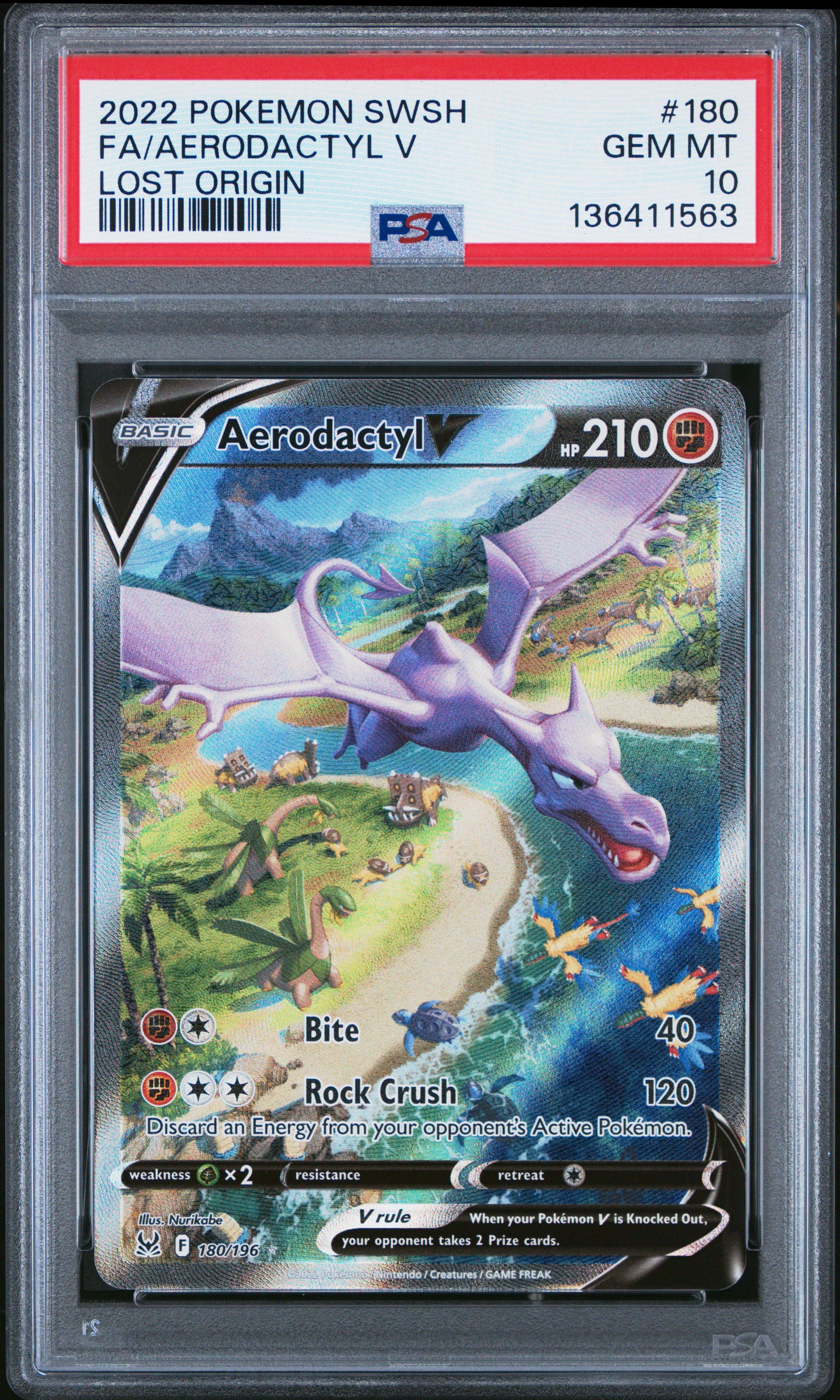 PSA9＊プテラ まぼろしの森 PCG Aerodactyl PSA10以下 2022 Pokemon Sword & Shield Lost Origin 180 Full Art/aerodactyl V
