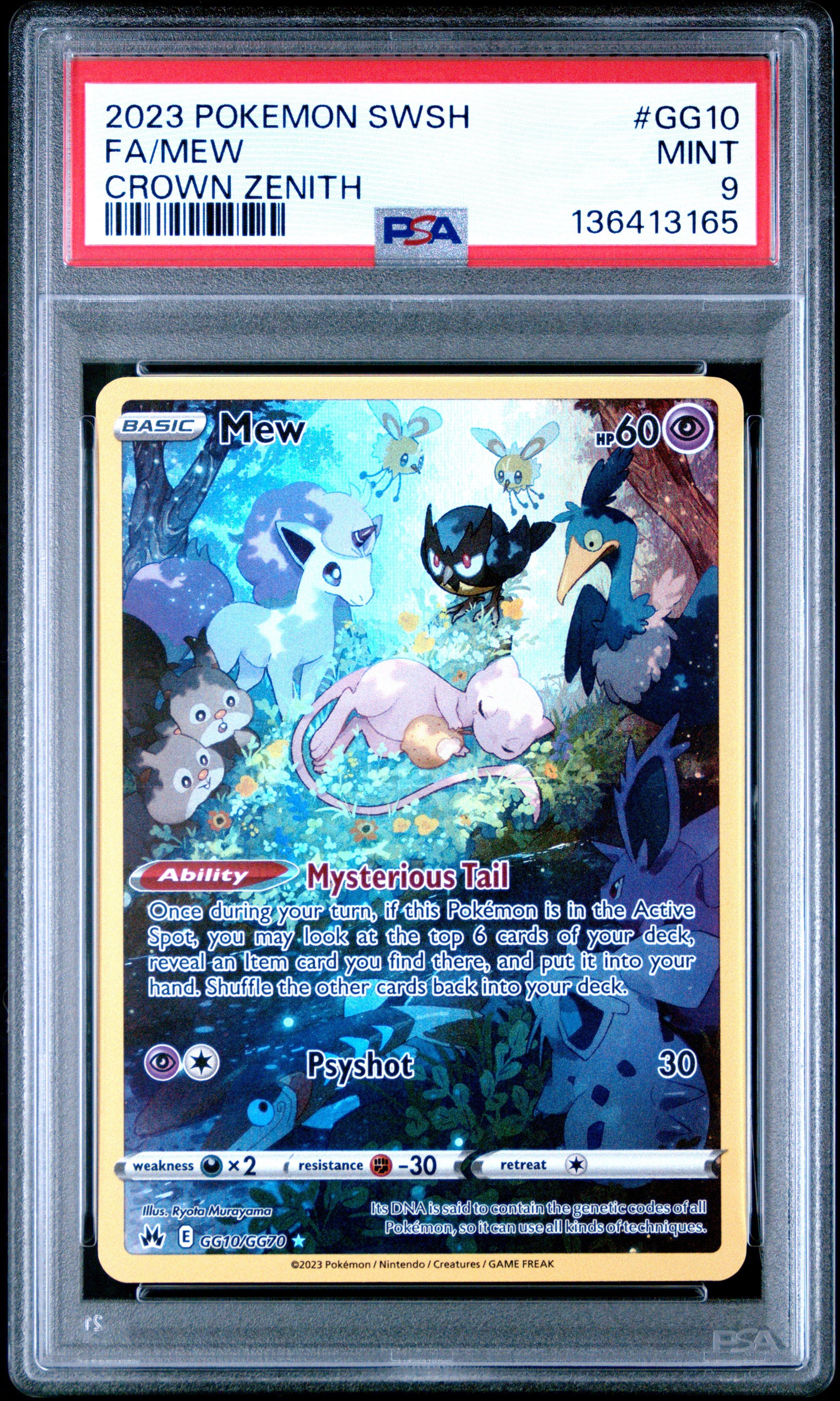 2023 Pokemon Sword And Shield Crown Zenith Gg10 Full Art/mew PSA 9