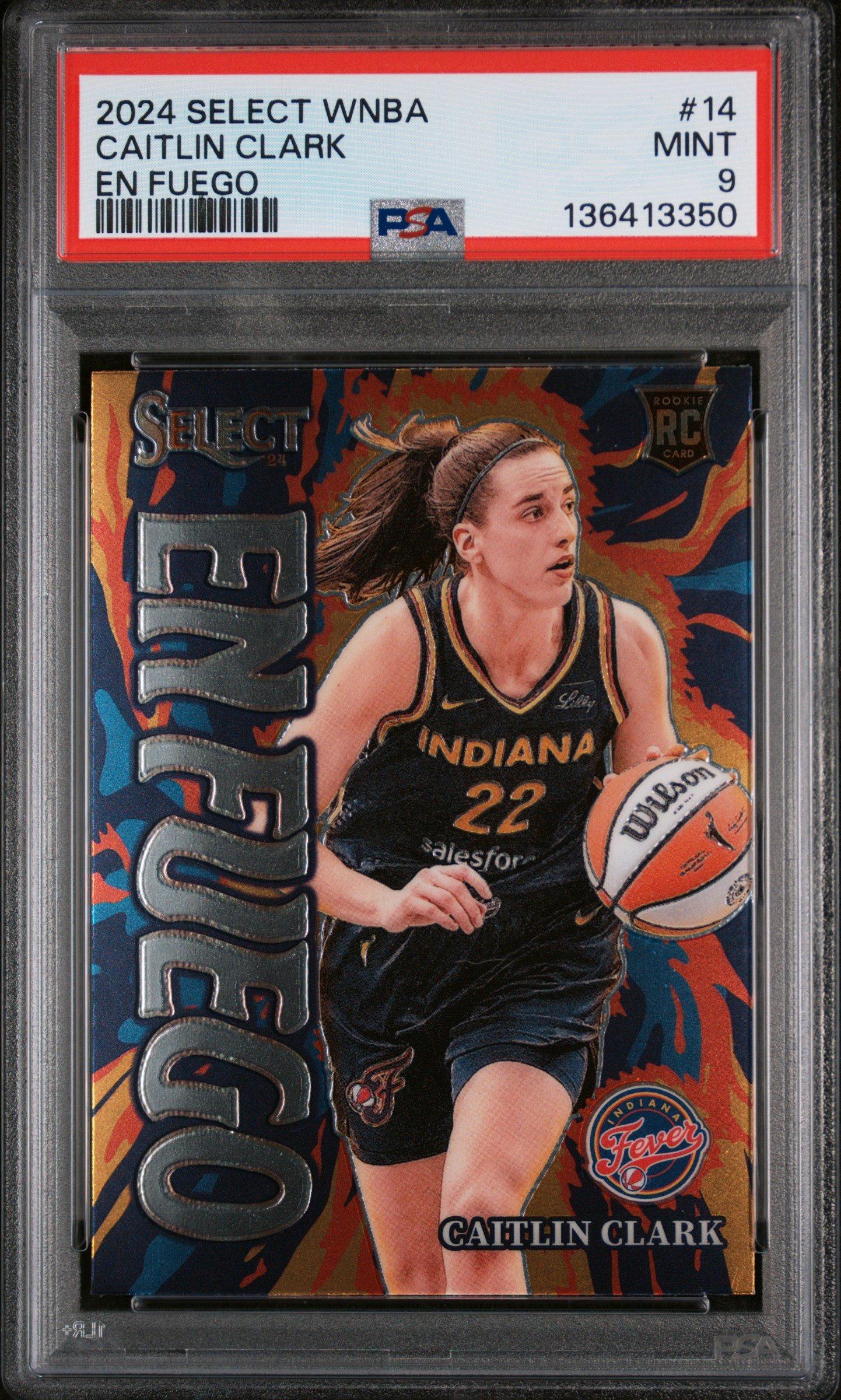 2024 Panini Select Wnba En Fuego 14 Caitlin Clark PSA 9 Graded