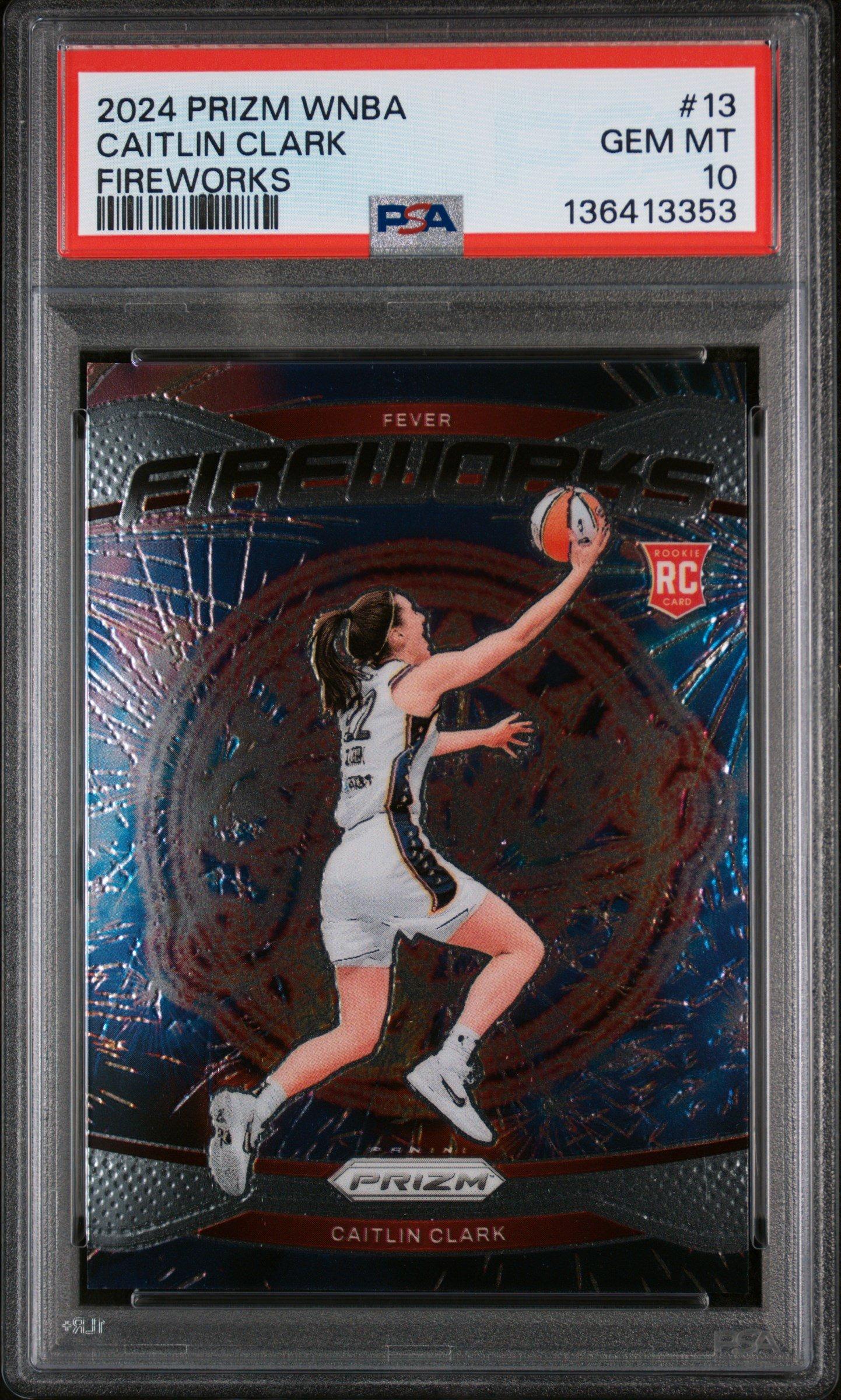 2024 Panini Prizm Wnba Fireworks 13 Caitlin Clark PSA 10 Graded
