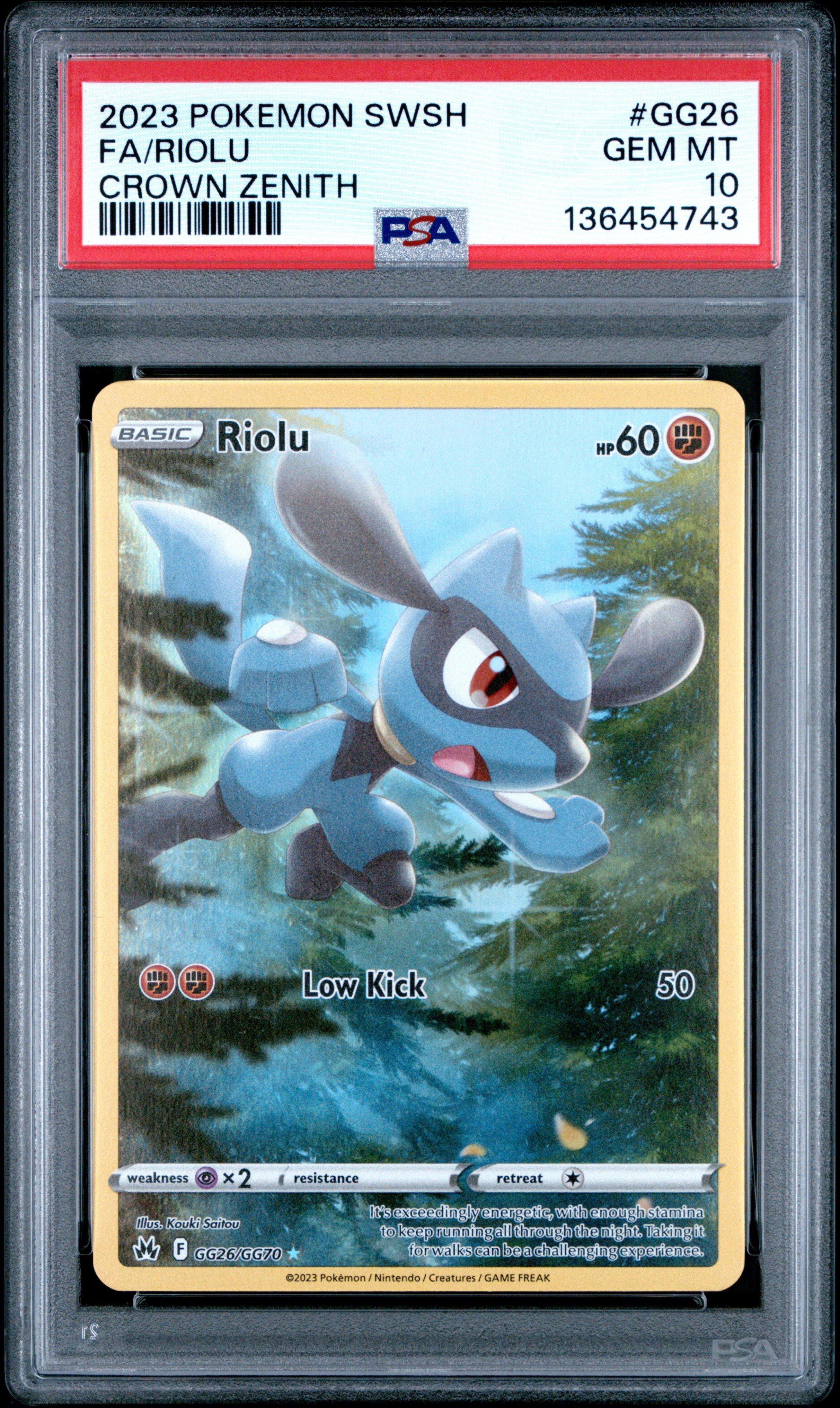 2023 Pokemon Sword And Shield Crown Zenith Gg26 Full Art/riolu PSA