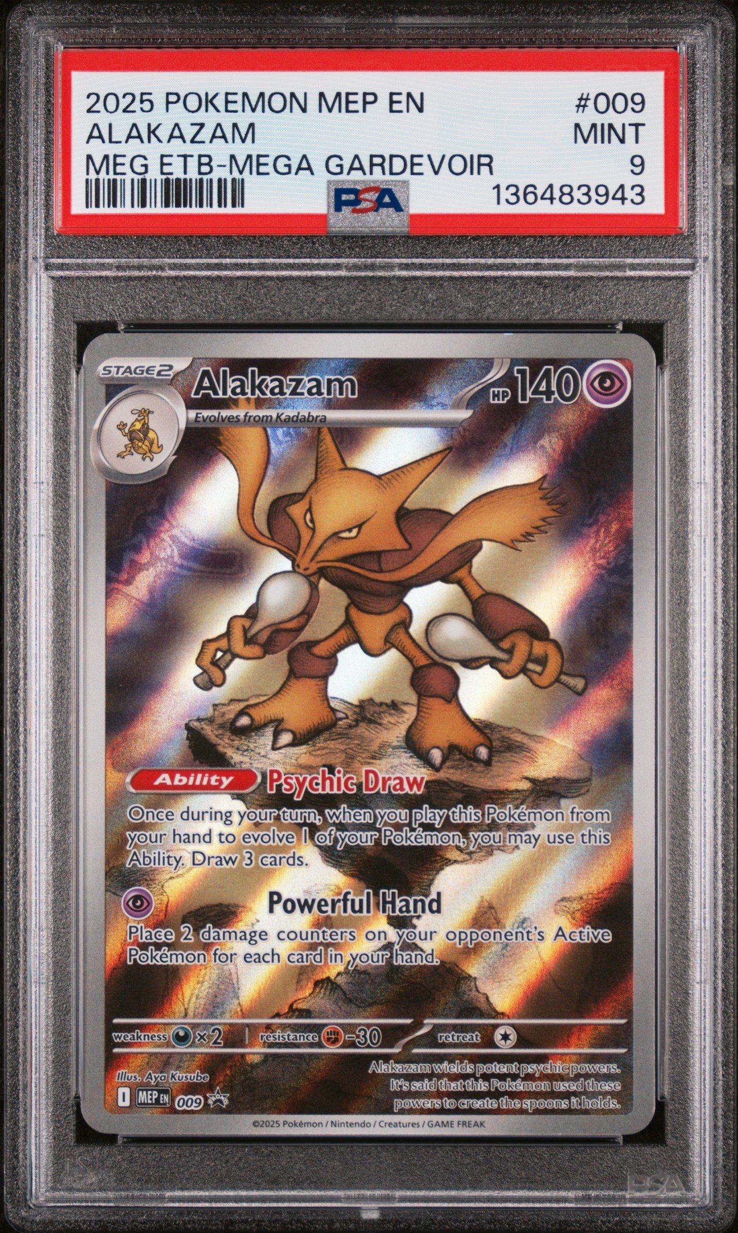 2025 Pokemon Mep En-me Black Star Promo 009 Alakazam Mega