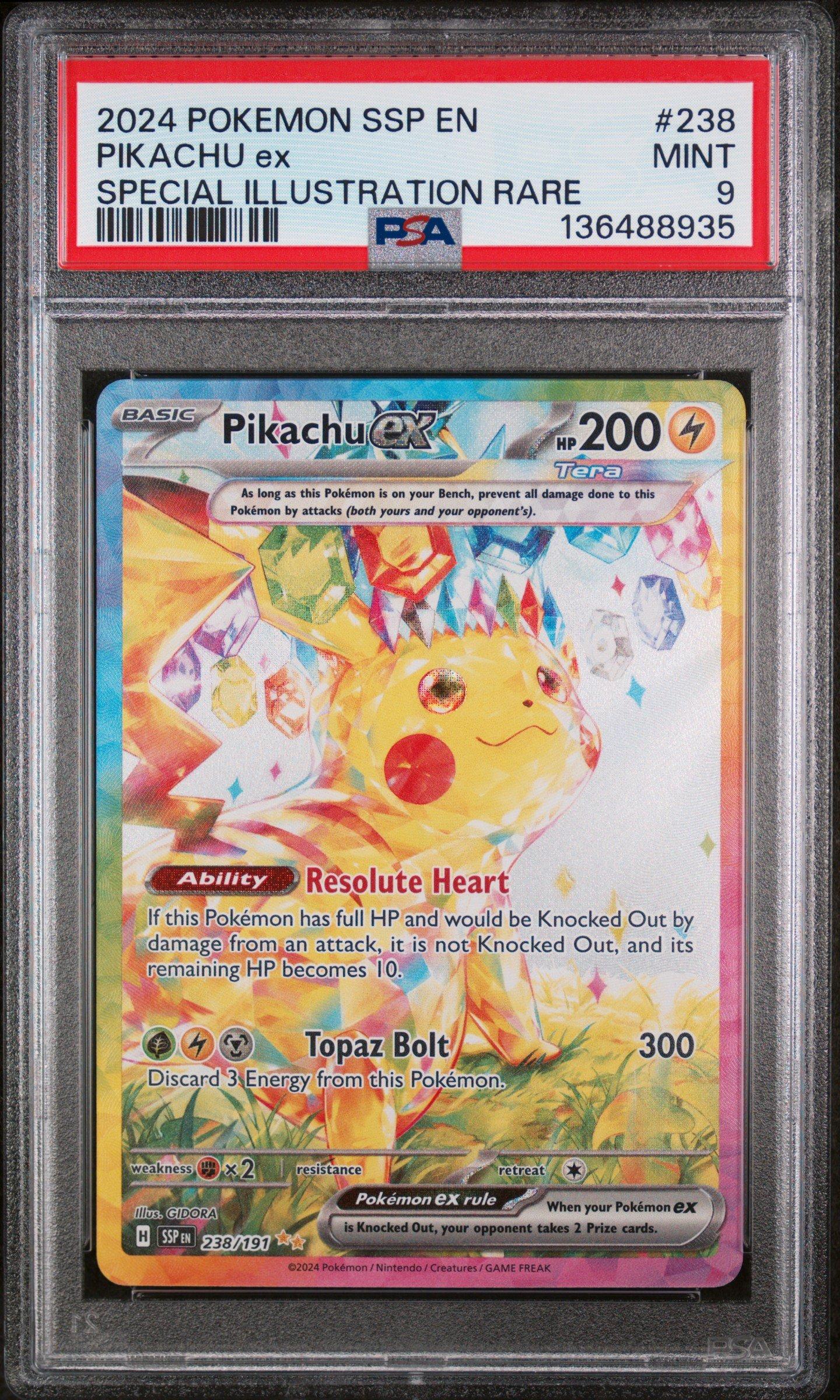 2024 ピカチュウ ex PSA9 ULTRA RARE 2024 Pokemon Ssp En-surging Sparks 238 Pikachu Ex Special