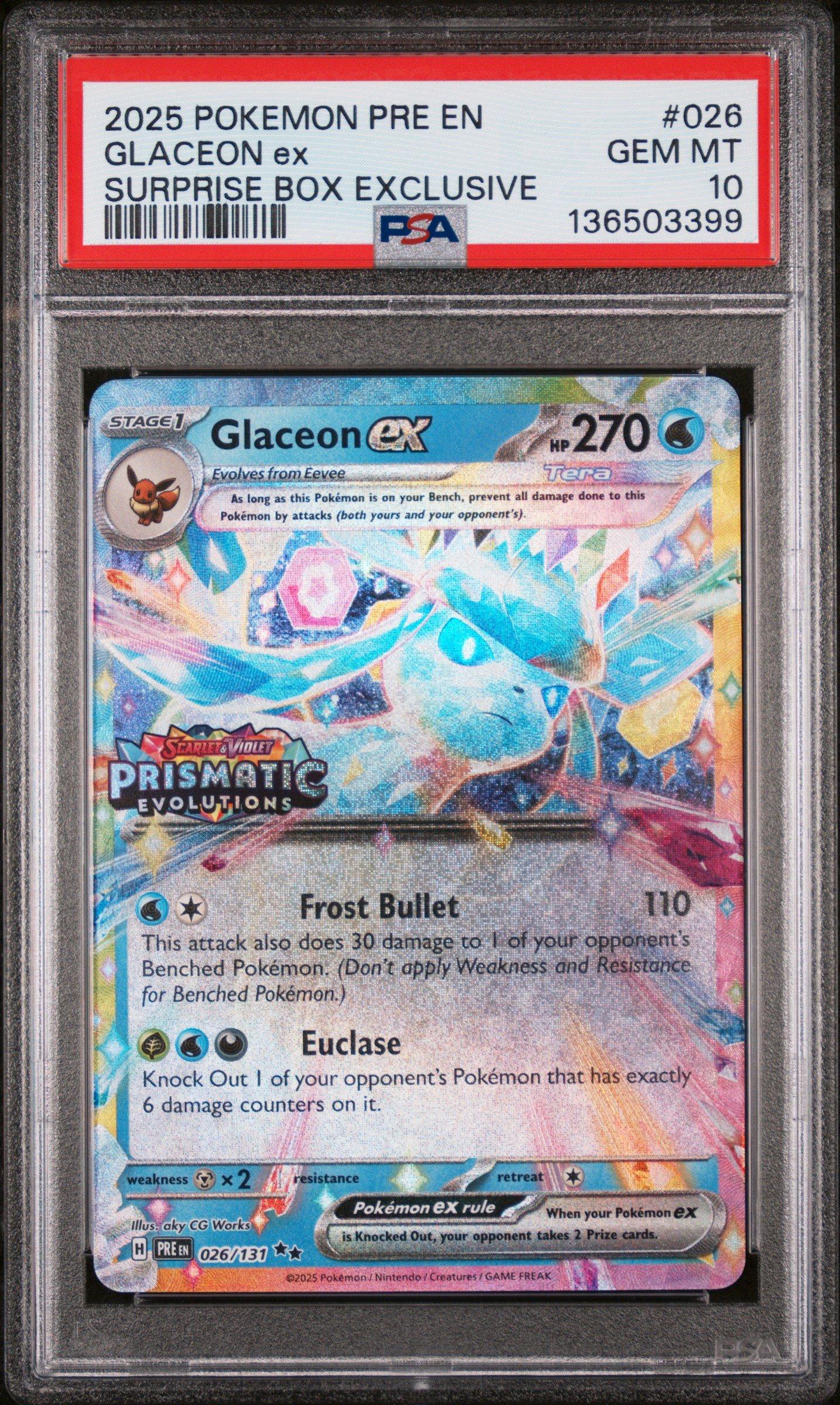 2025ポケモンカード 2025 Pokemon Pre En-prismatic Evolutions 026 Glaceon Ex Surprise