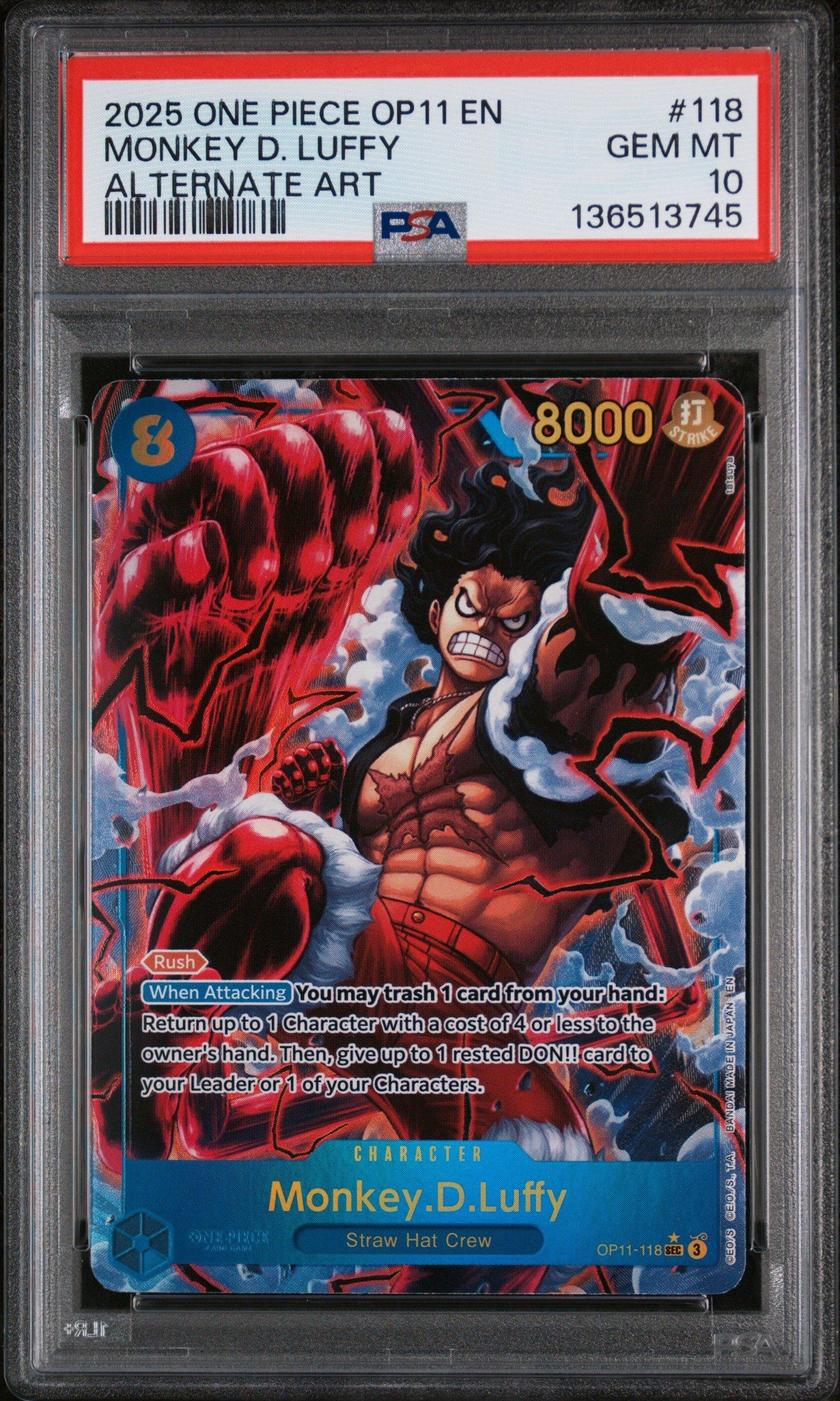 2025 One Piece Op11-a Fist Of Divine Speed 118 Monkey D. Luffy