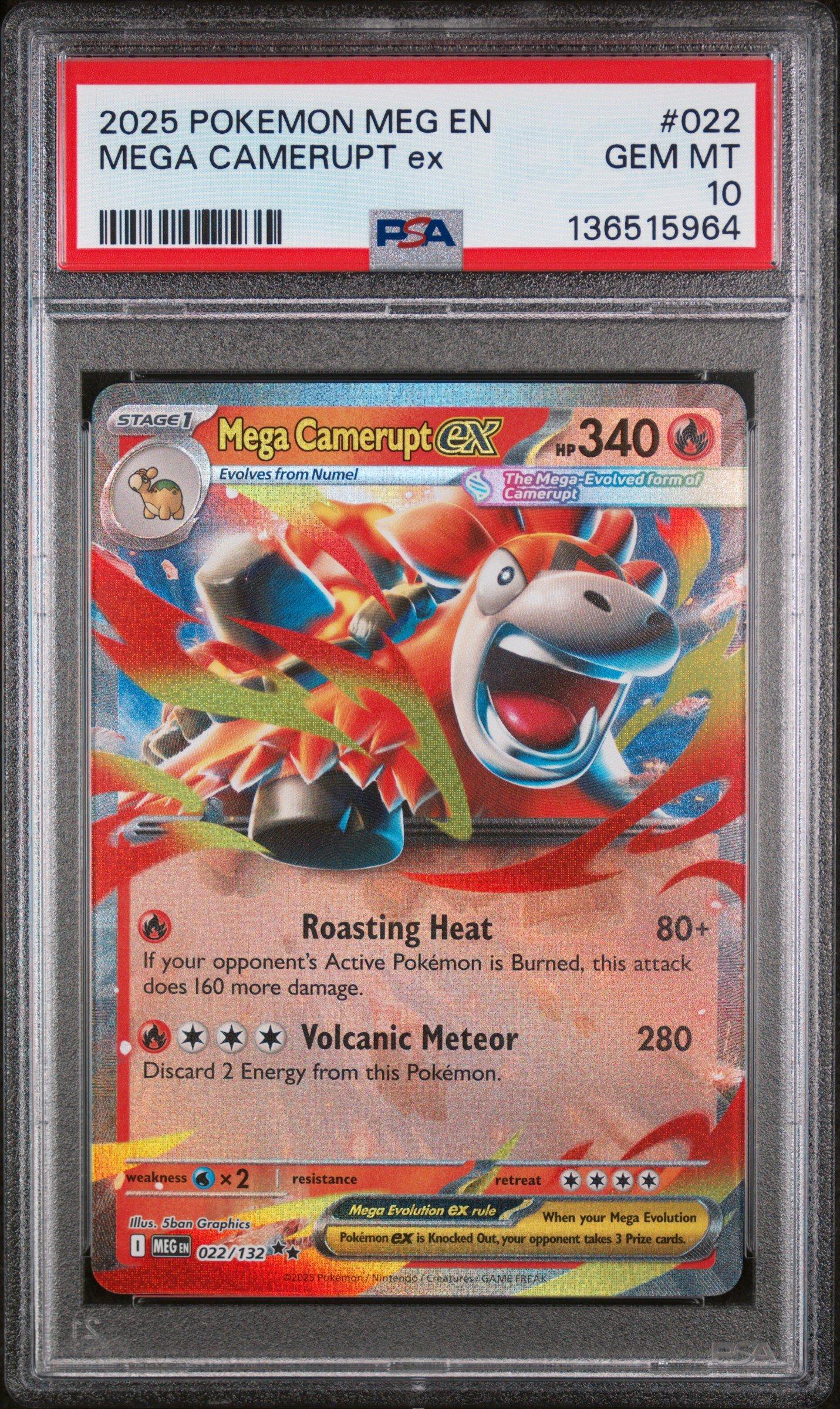 2025 Pokemon Meg En-mega Evolution 022 Mega Camerupt Ex PSA 10