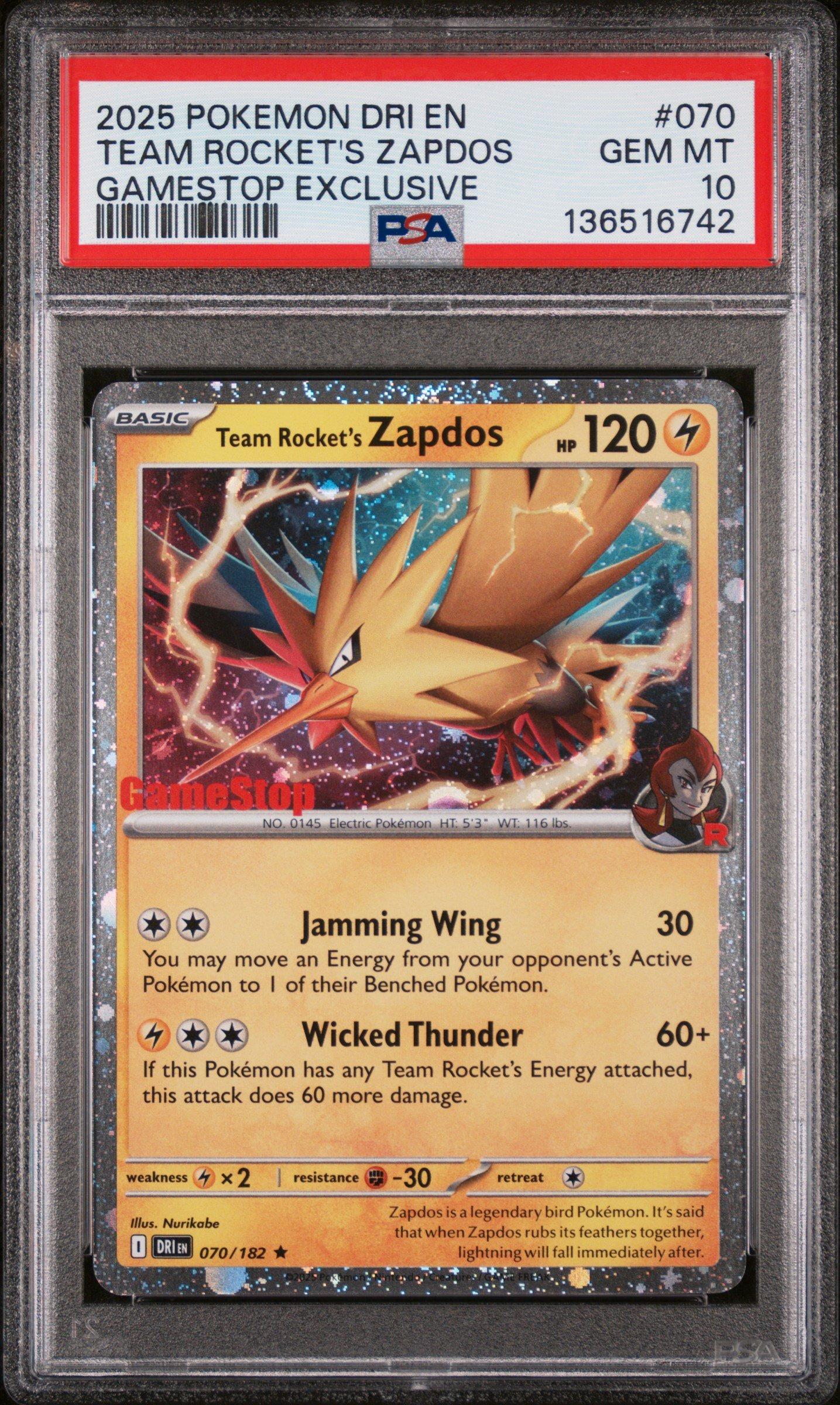 2025 Pokemon Dri En-destined Rivals 070 Team Rocket's Zapdos
