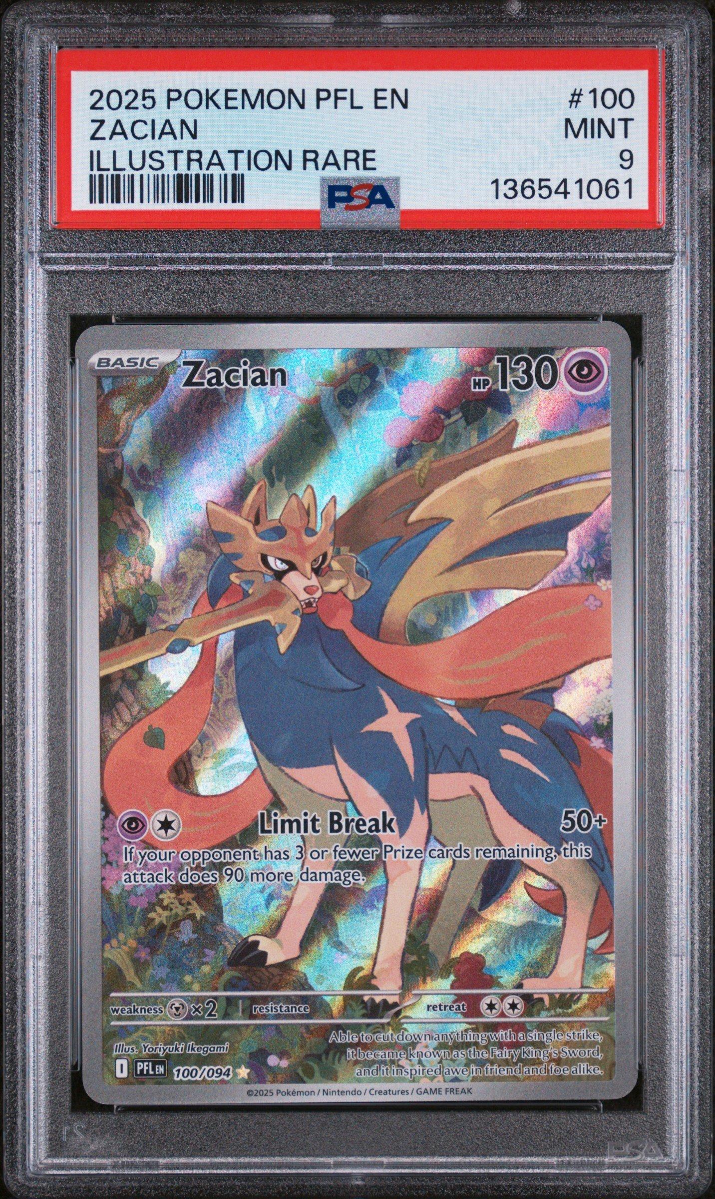 2025 Pokemon Pfl En-phantasmal Flames 100 Zacian Illustration Rare