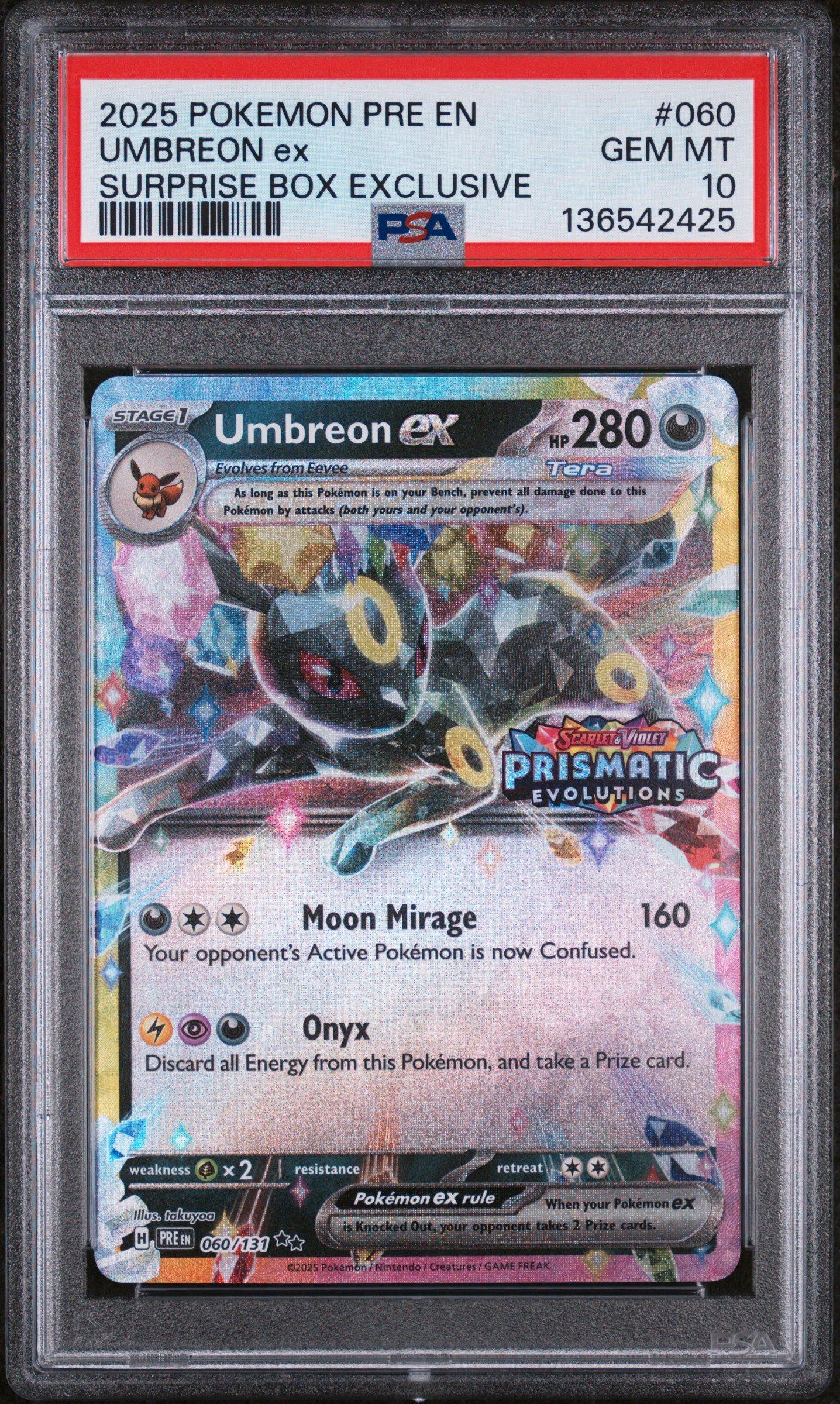 2025 Pokemon Pre En-prismatic Evolutions 060 Umbreon Ex Surprise