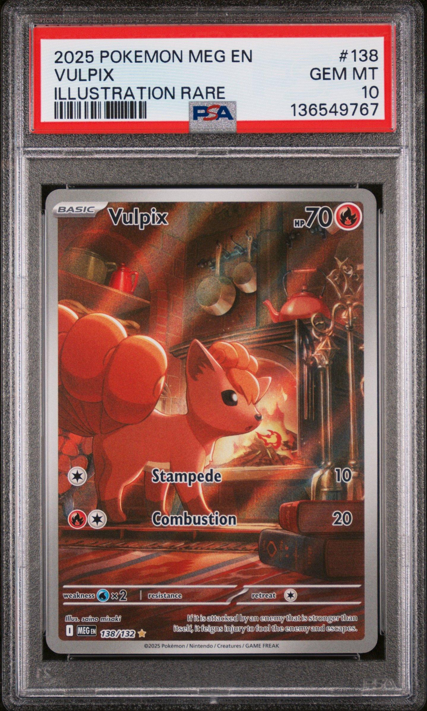2025 Pokemon Meg En-mega Evolution 138 Vulpix Illustration Rare
