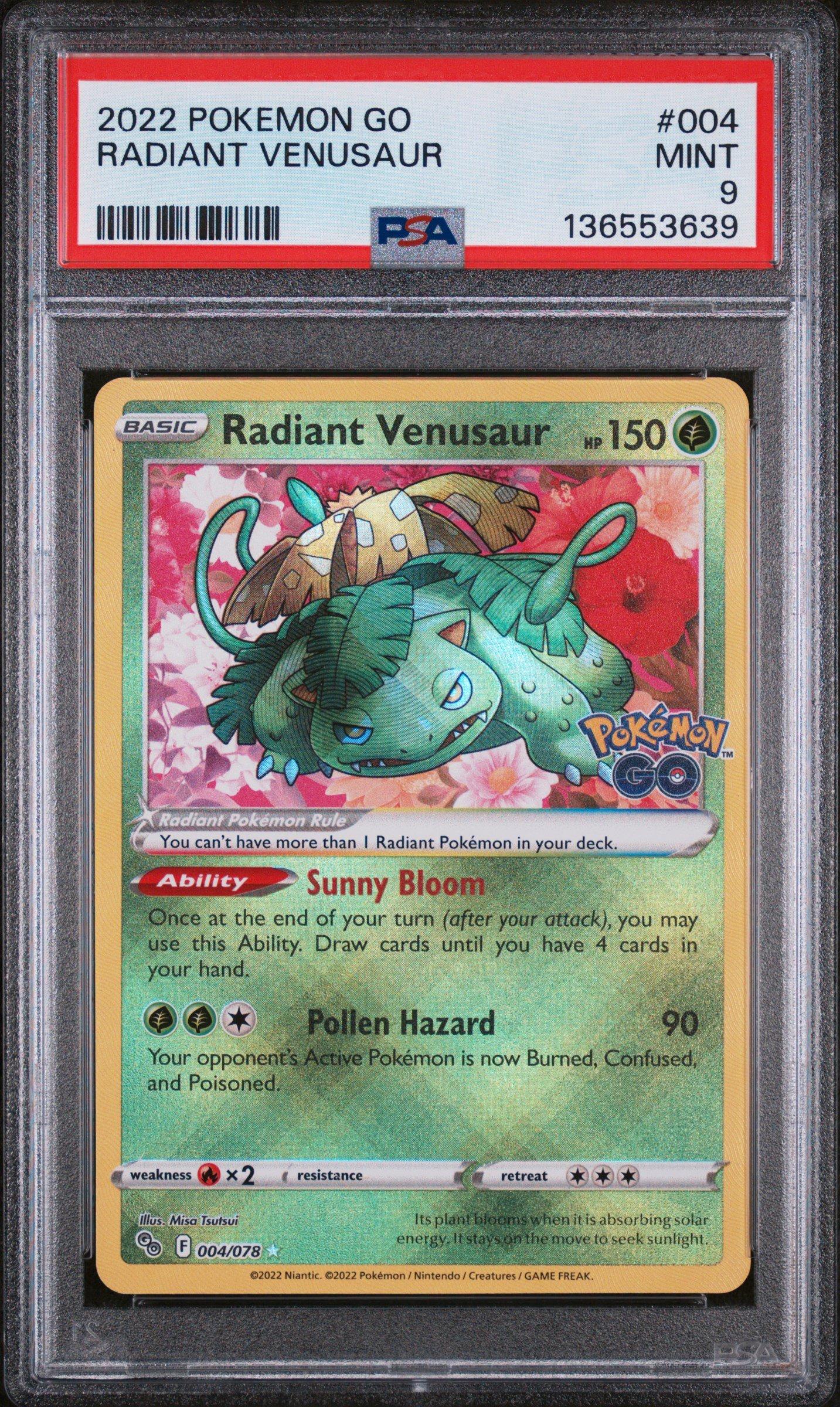 2022 Pokemon Go 004 Radiant Venusaur PSA 9 Graded Card | GameStop