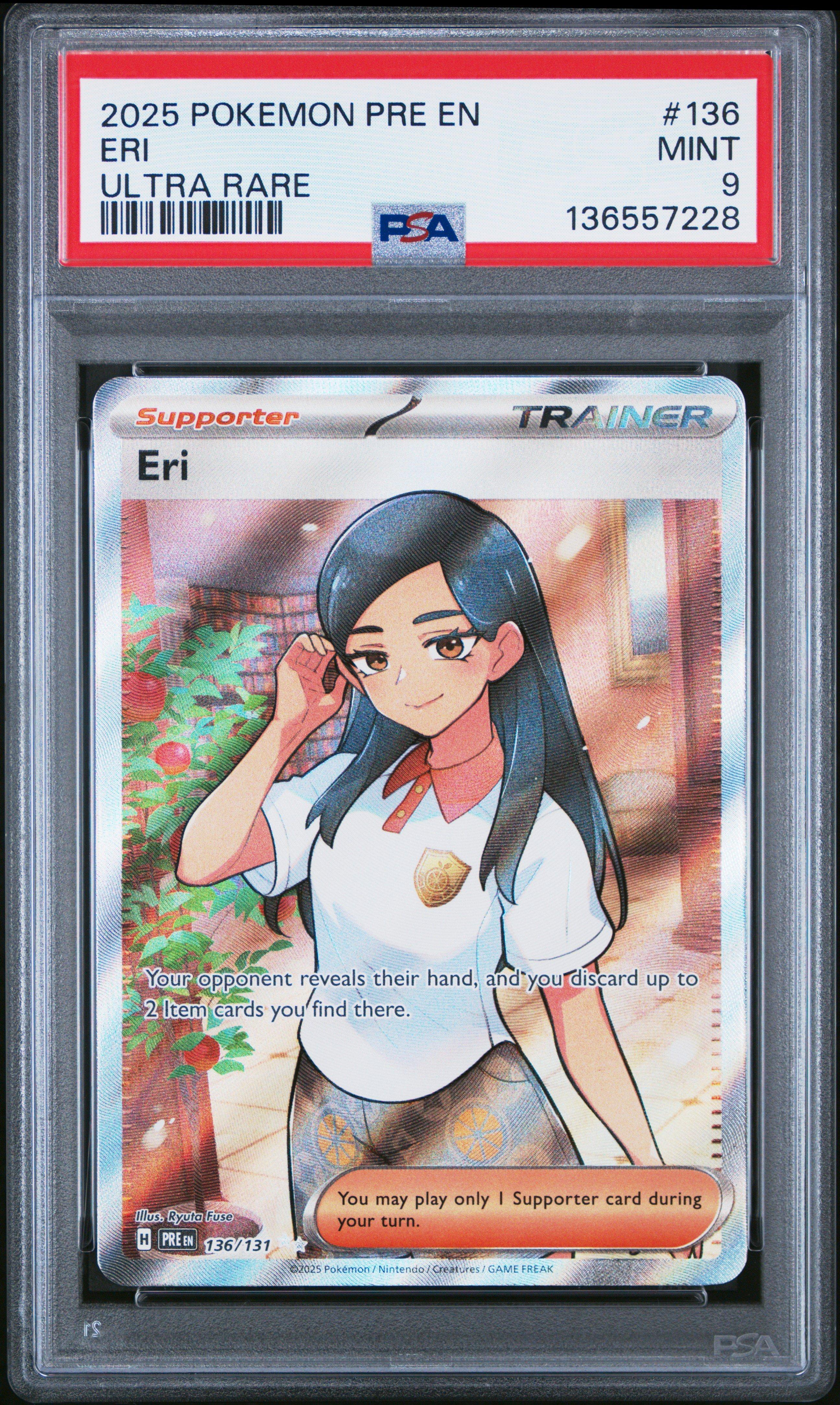 2025 Pokemon Pre En-prismatic Evolutions 136 Eri Ultra Rare PSA 9
