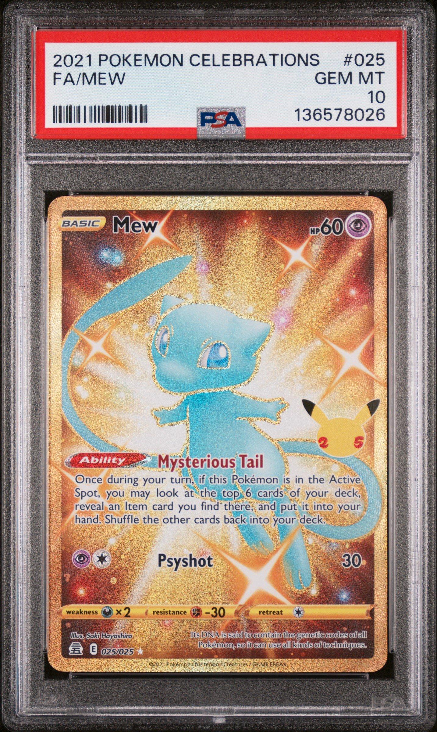 2021 Pokemon Celebrations 025 Full Art/mew PSA 10 Graded Card