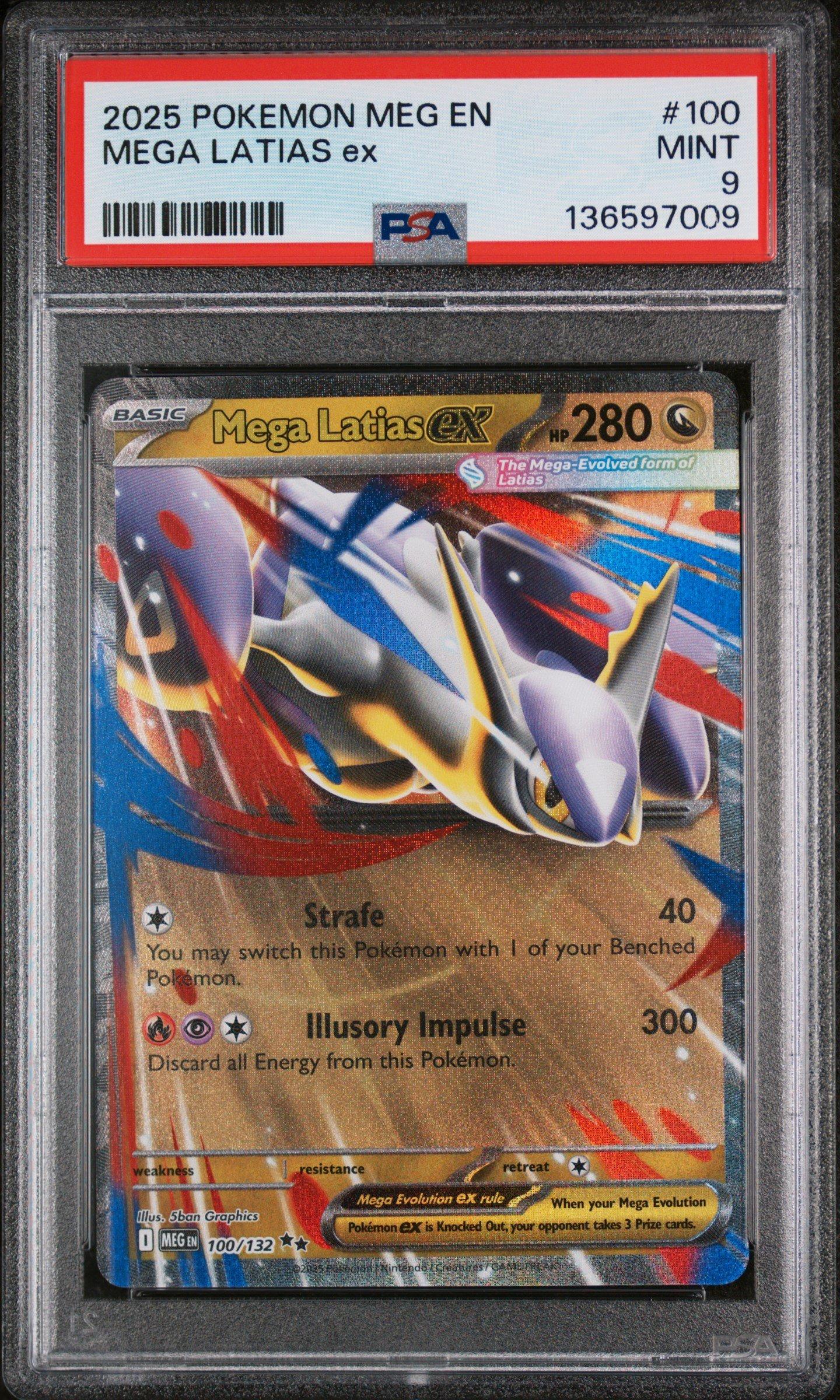 2025 Pokemon Meg En-mega Evolution 100 Mega Latias Ex PSA 9 Graded