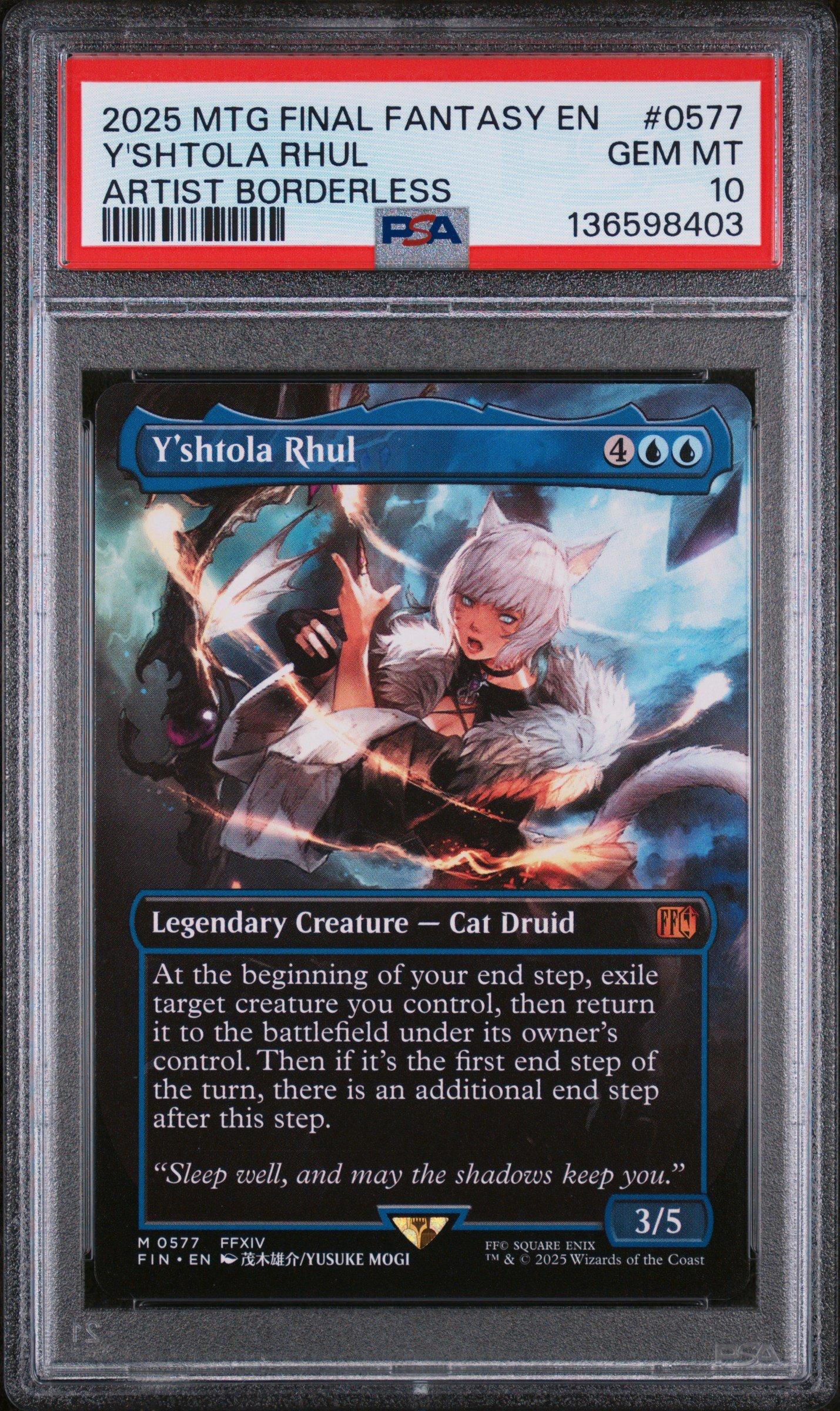 2025 Magic The Gathering Final Fantasy 0577 Y'shtola Rhul Artist Borderless PSA 10