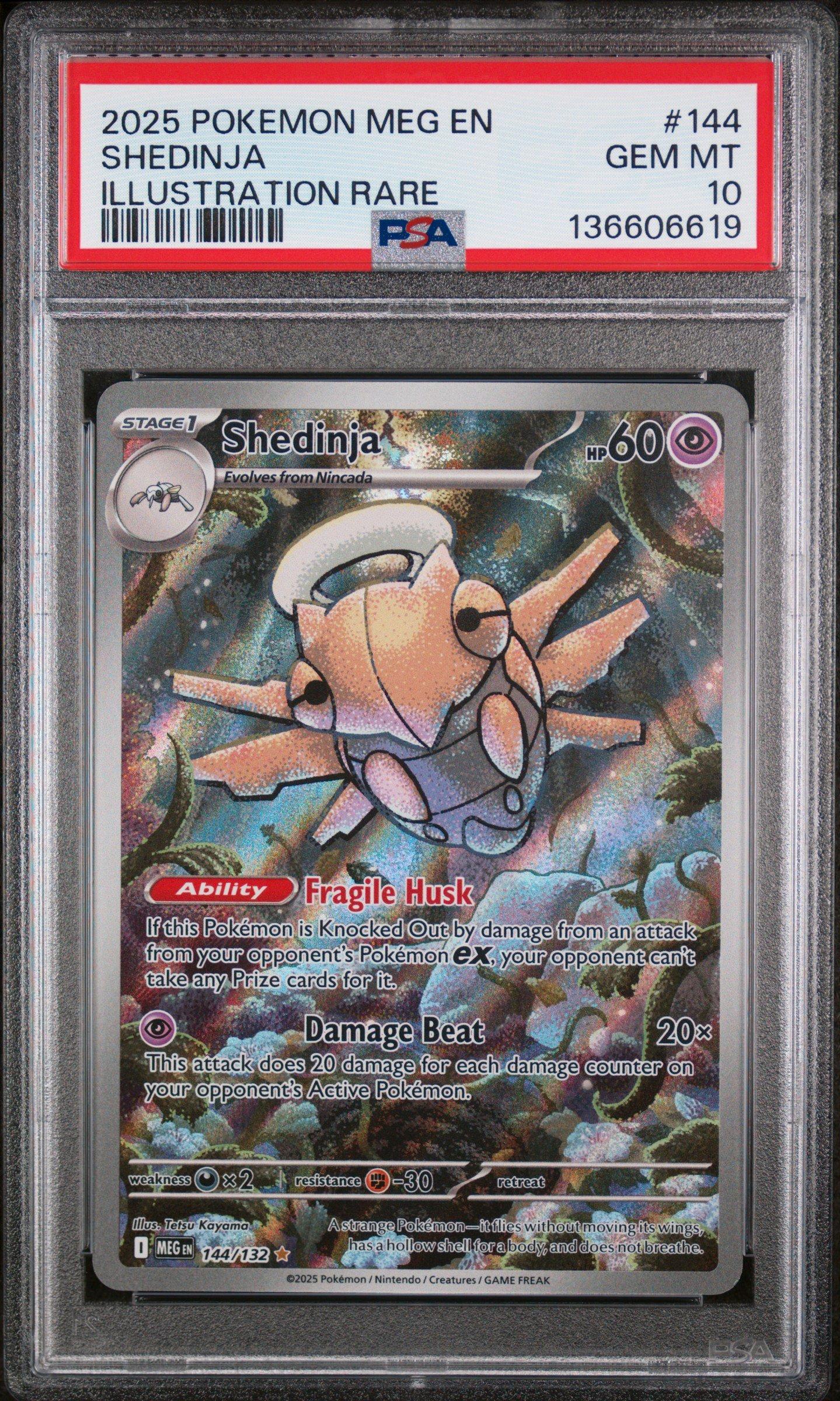 2025 Pokemon Meg En-mega Evolution 144 Shedinja Illustration Rare PSA