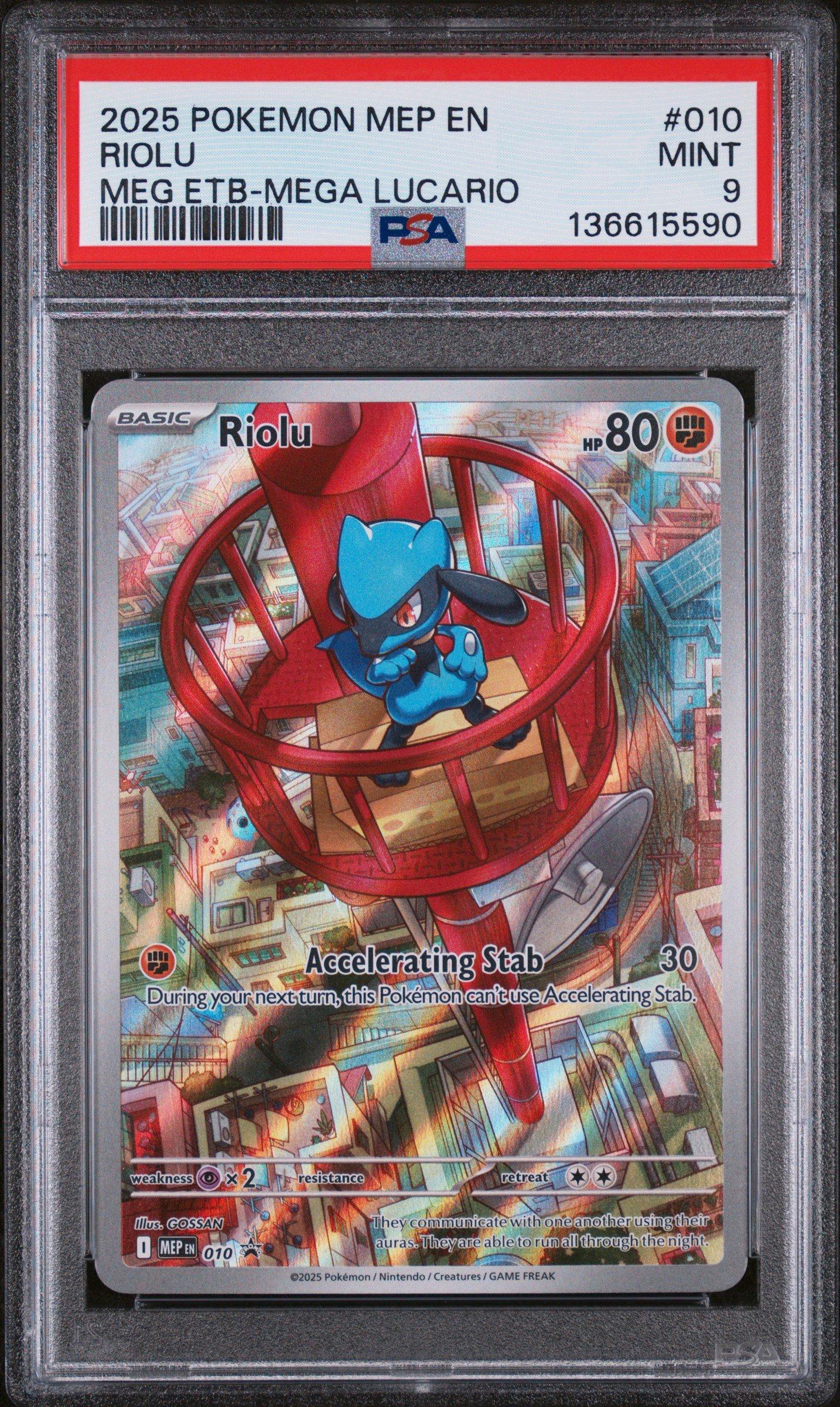 2025 Pokemon Mep En-me Black Star Promo 010 Riolu Mega Evolution