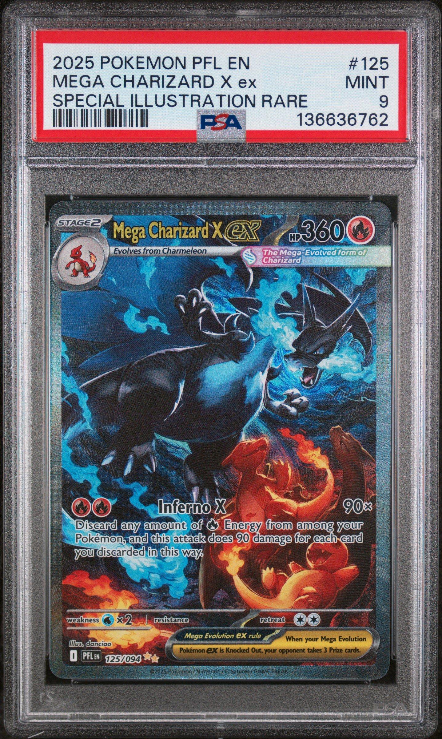 2025 Pokemon Pfl En-phantasmal Flames 125 Mega Charizard X Ex
